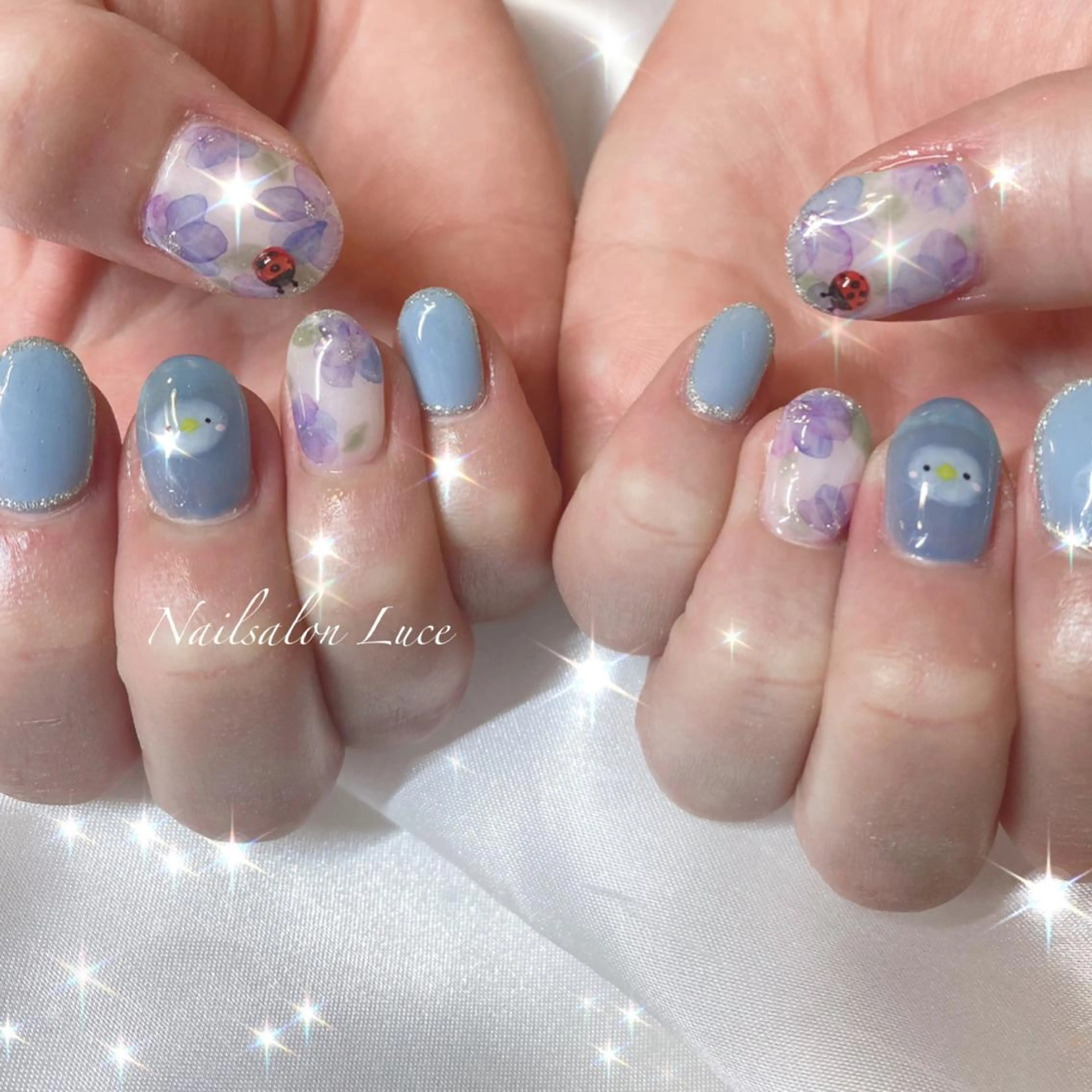 ネイル フラワーネイル ジェルネイル ワンカラーネイル まつ毛、ネイル& 脱毛サロン　Lのマツエク・マツパデザイン