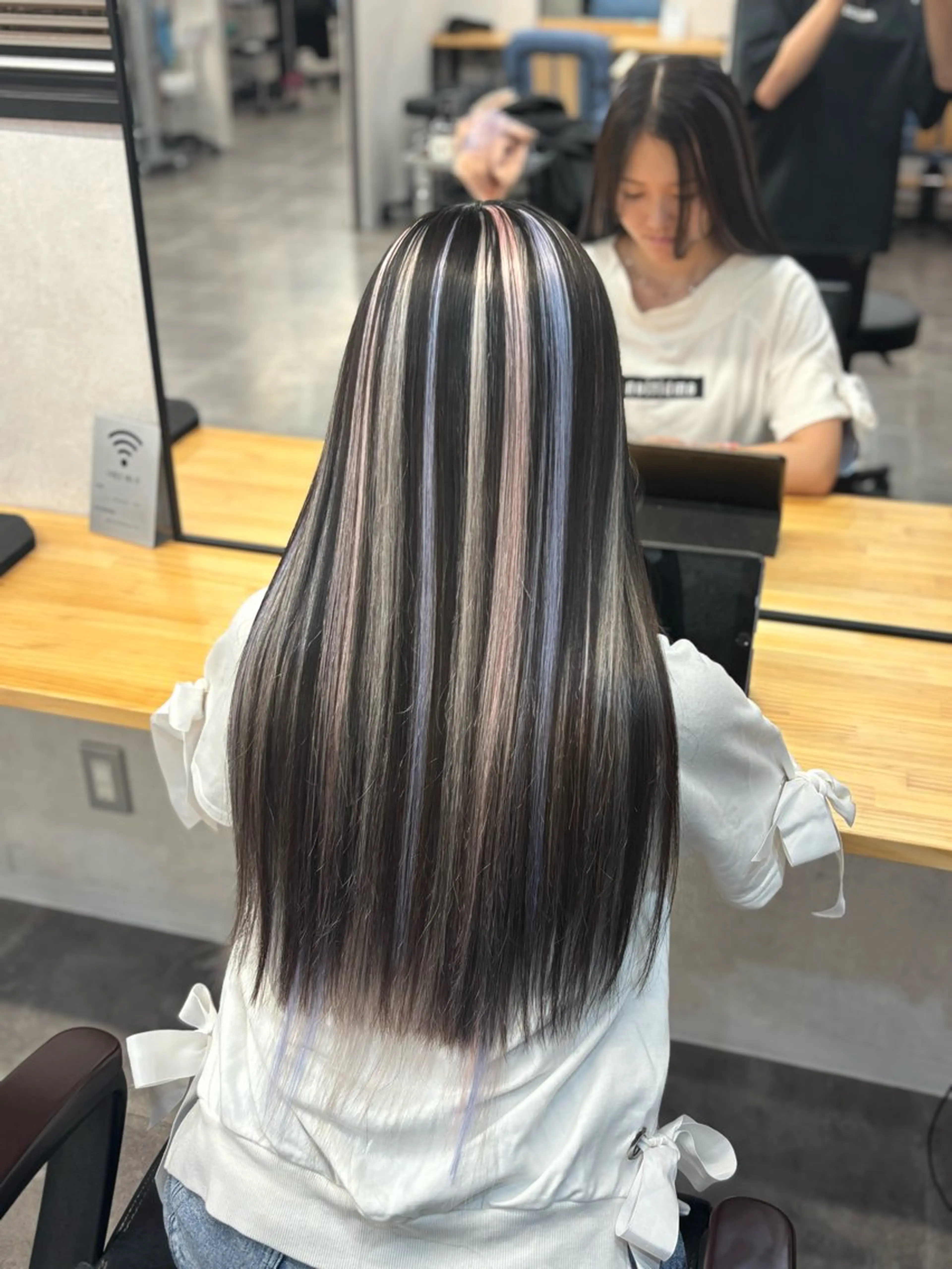 ロング ハイライト レイヤーカット エクステ/ハイトーン /ミサキのヘアスタイル