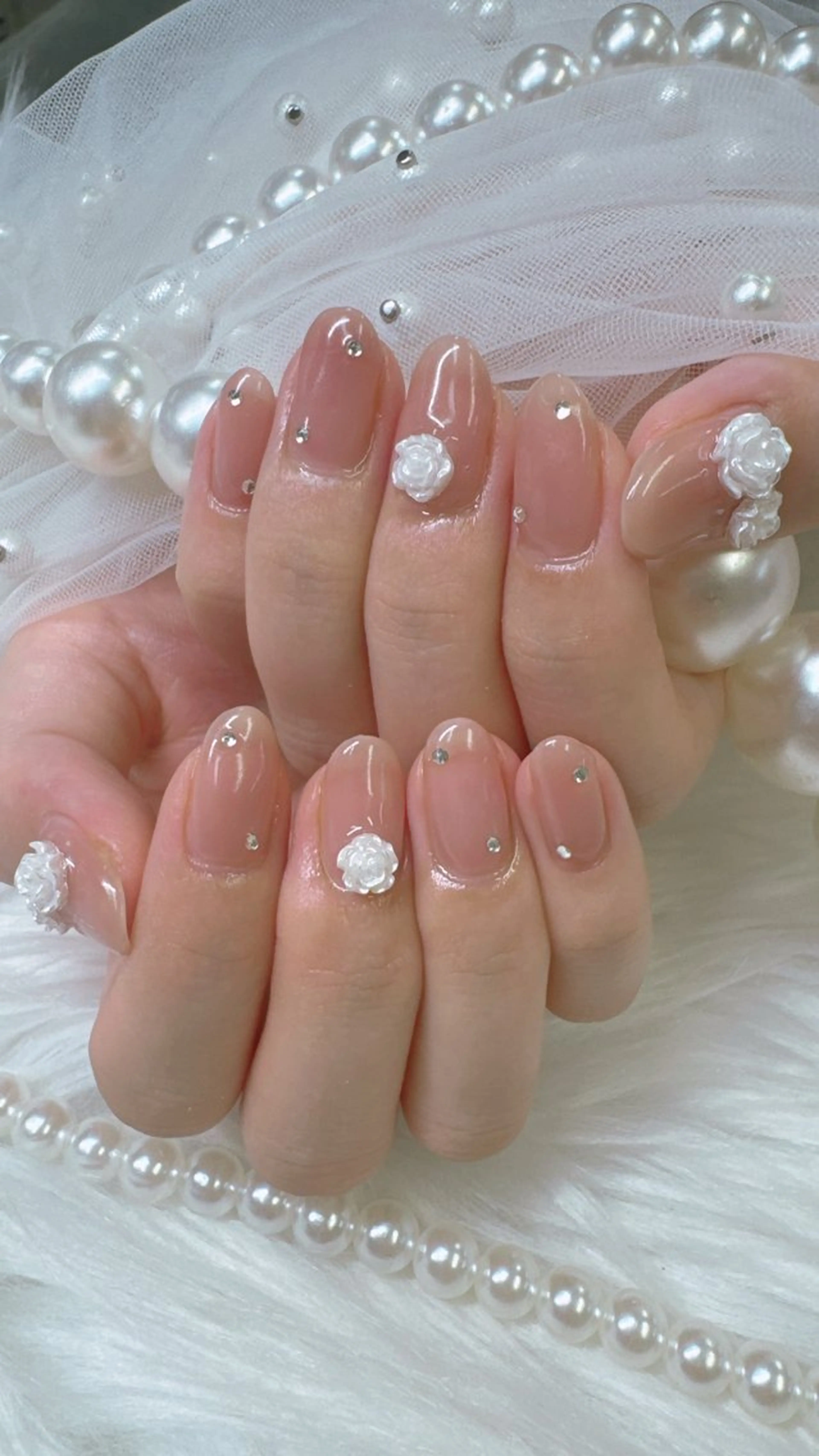 ネイル アートネイル べっ甲ネイル ボルドー チークネイル フレンチネイル Queeens nailのネイルデザイン