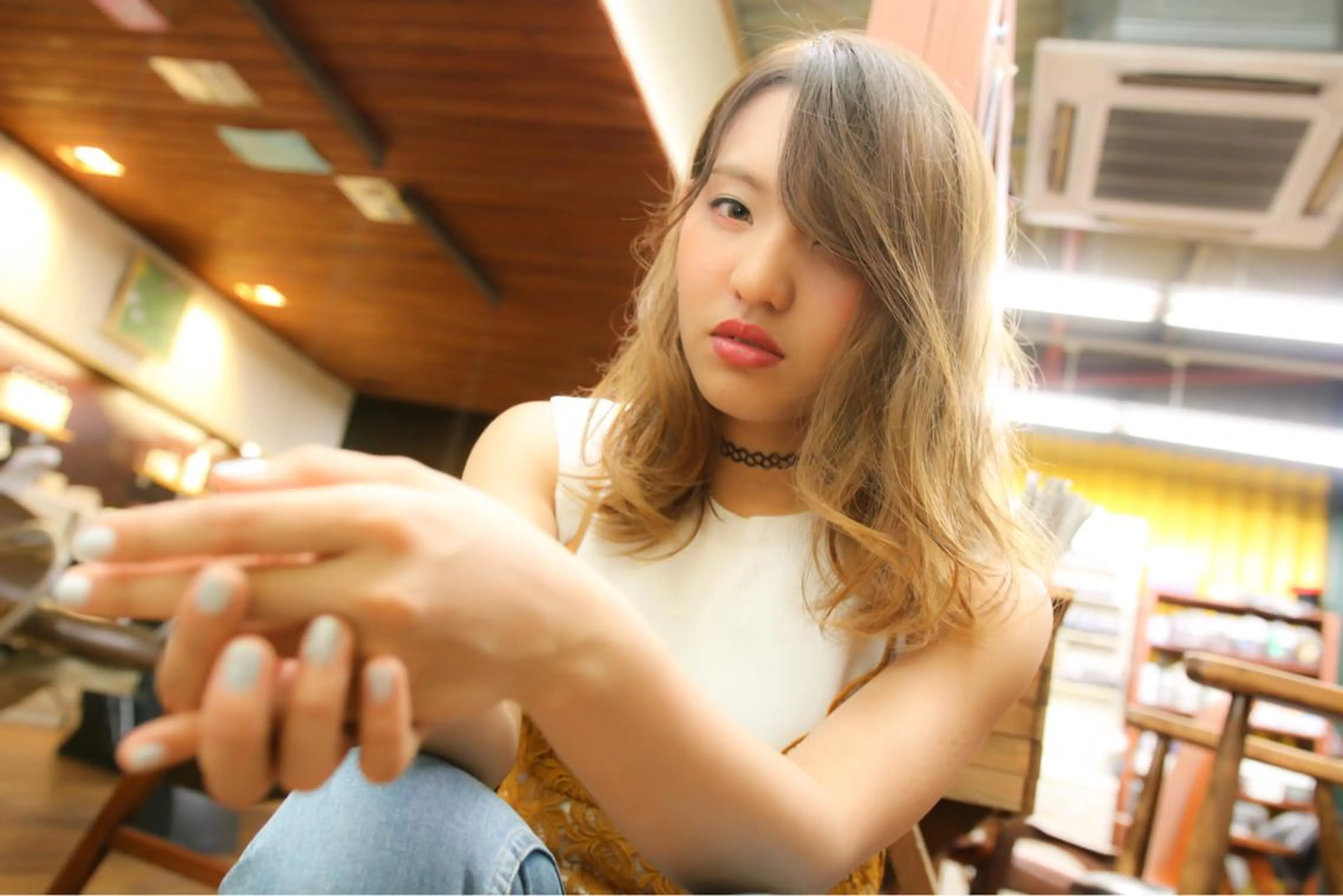 ミディアム カラー ベージュカラー 中村 海のヘアスタイル