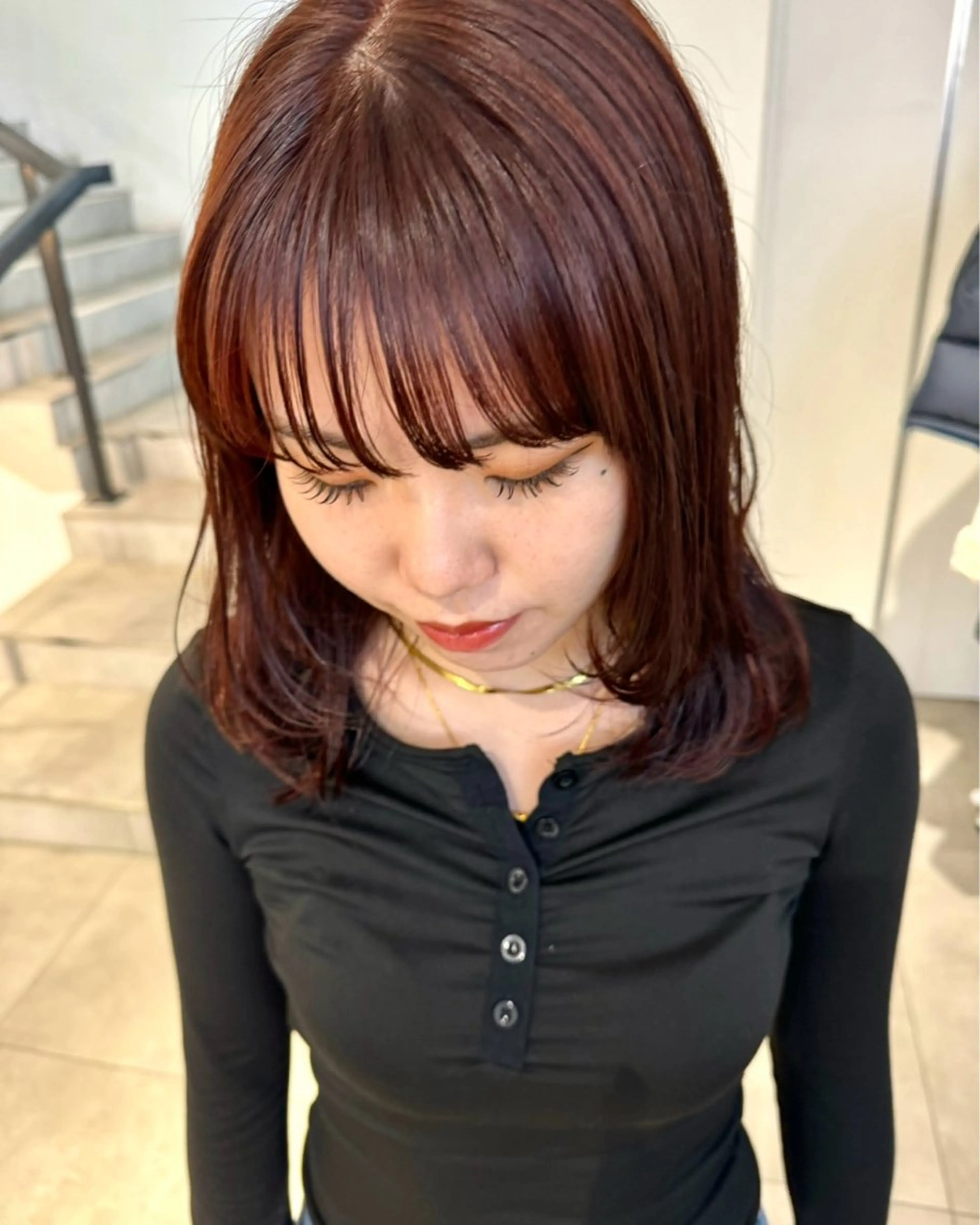 セミロング カラー 顔周りカット/透明感 カラー✂️MEIのヘアスタイル