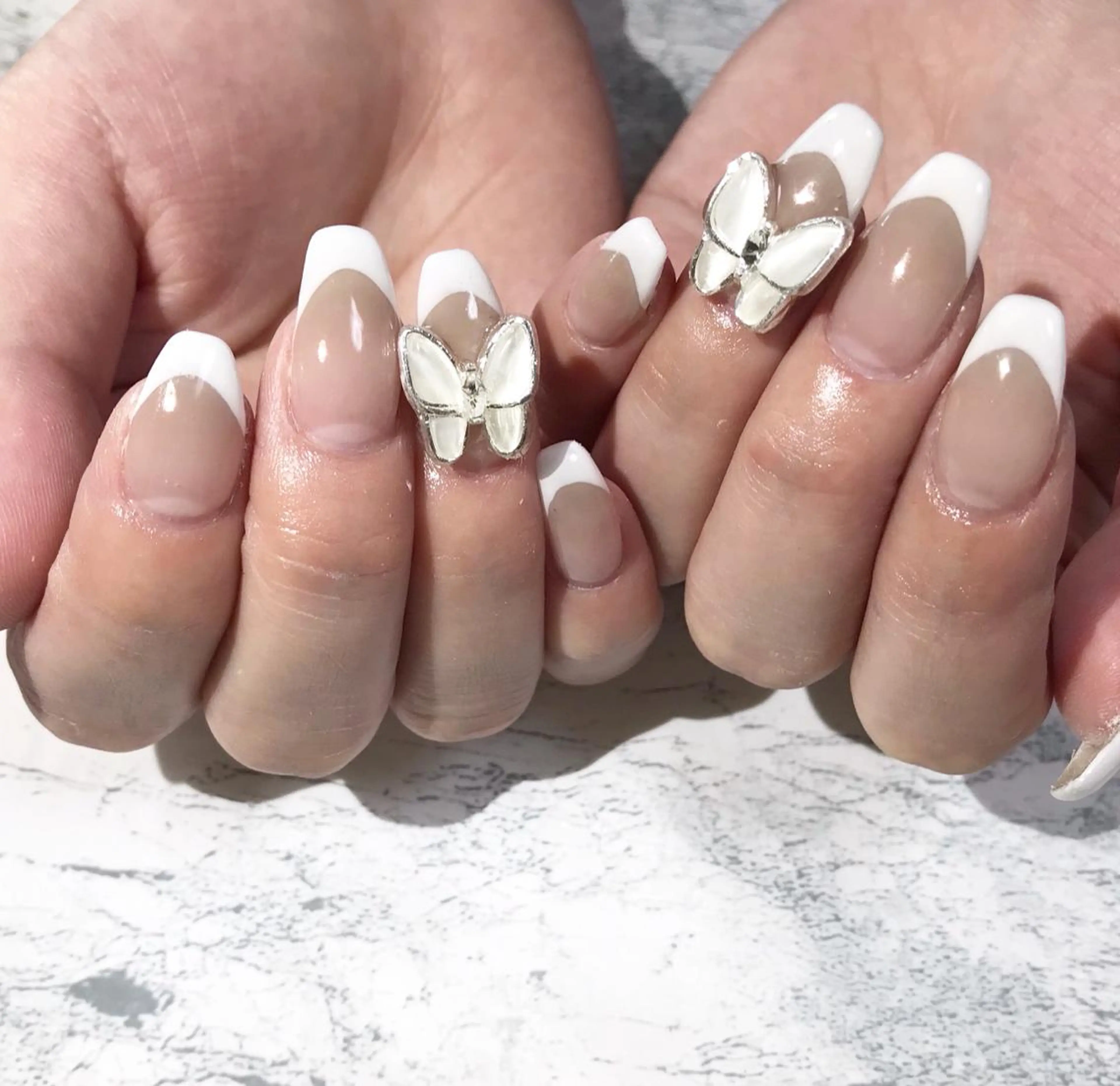 ネイル フットネイル フレンチネイル ニュアンスネイル シンプルネイル 春ネイル ネイル フフラ所属・nail fufla ♡yamane♡のネイルデザイン