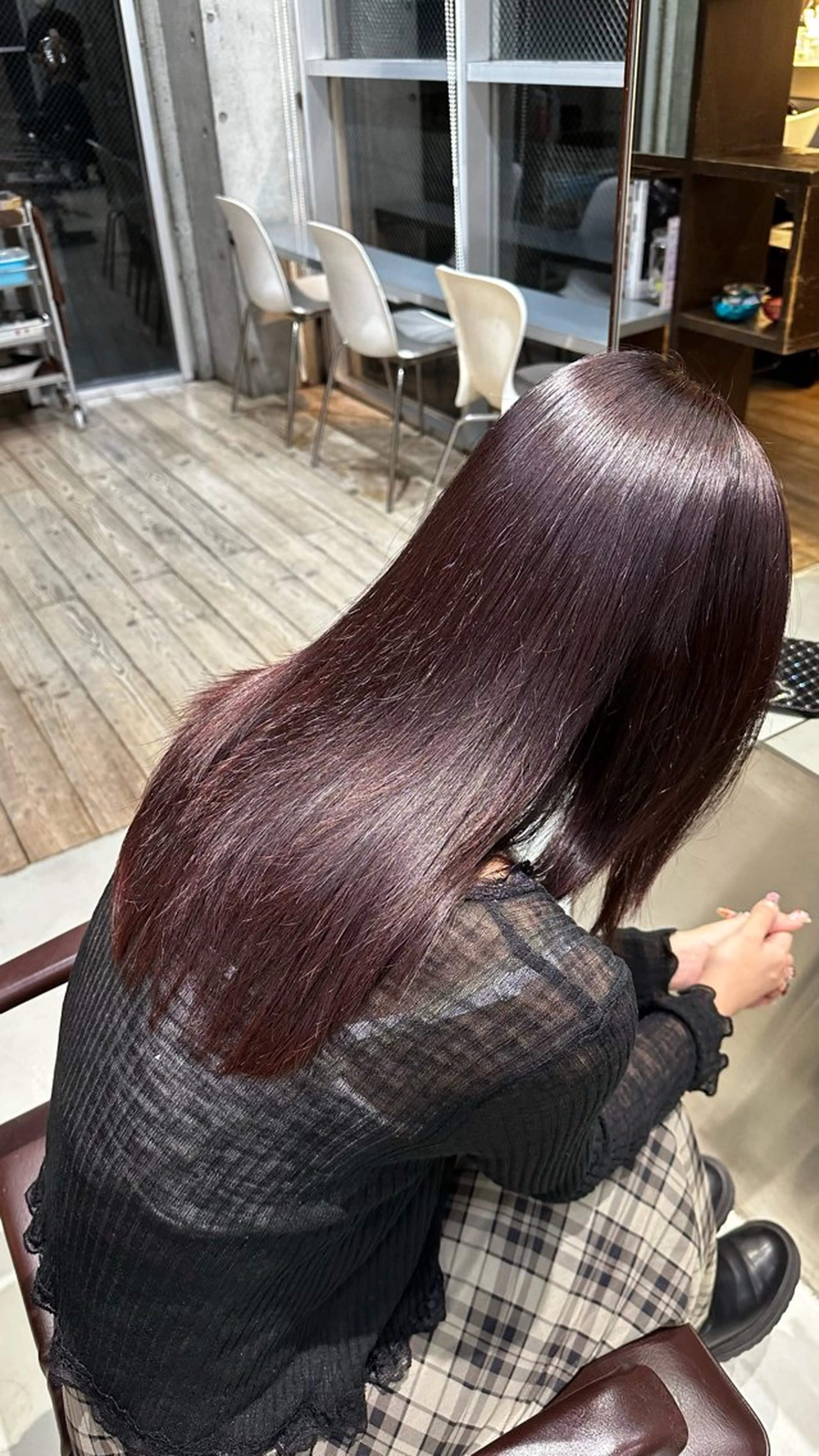 ロング カラー レッドカラー ヘアカラー fifth原宿 宮部蓮のヘアスタイル