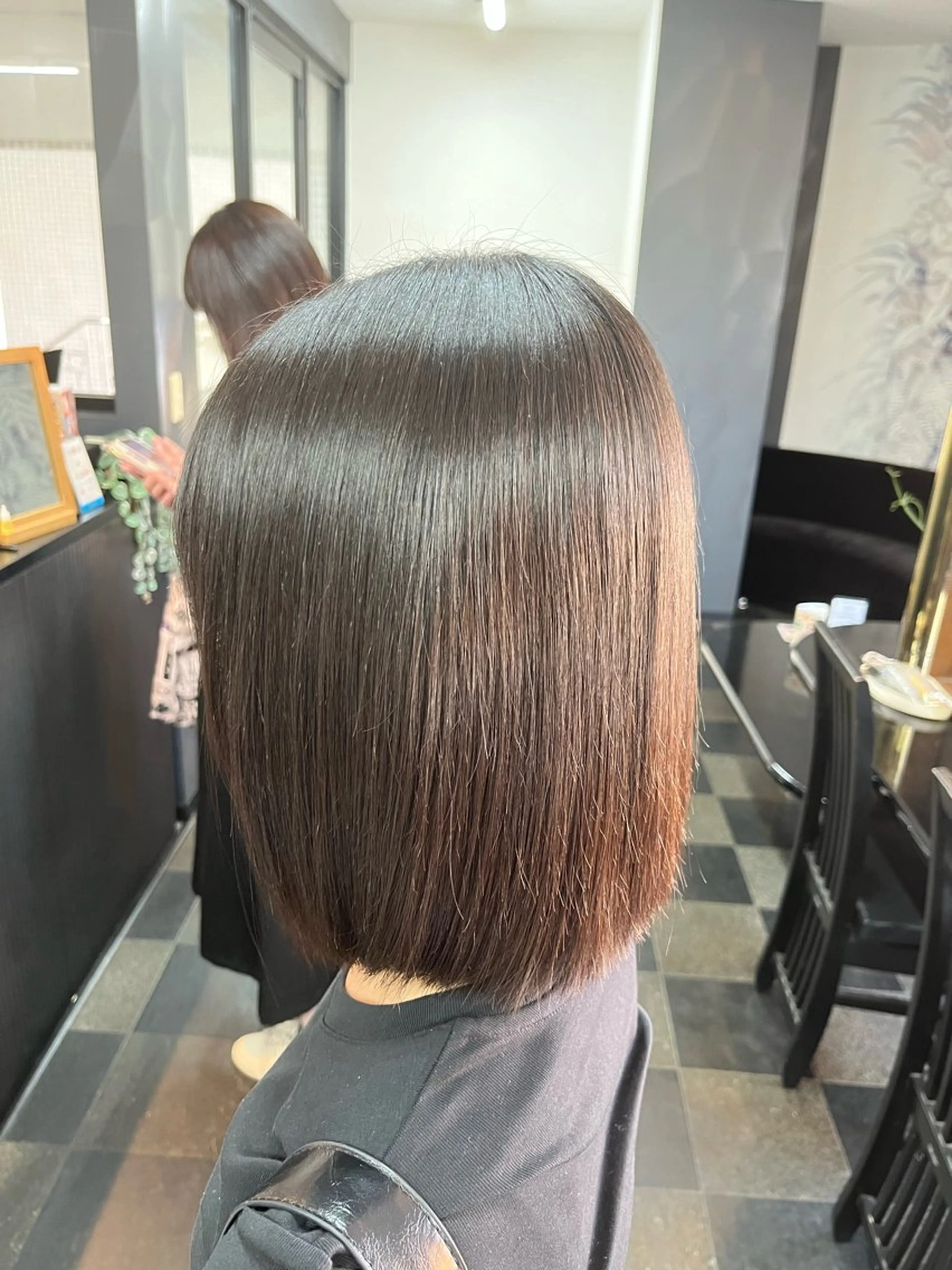 ミディアム 縮毛矯正 池田 亮雅のヘアスタイル