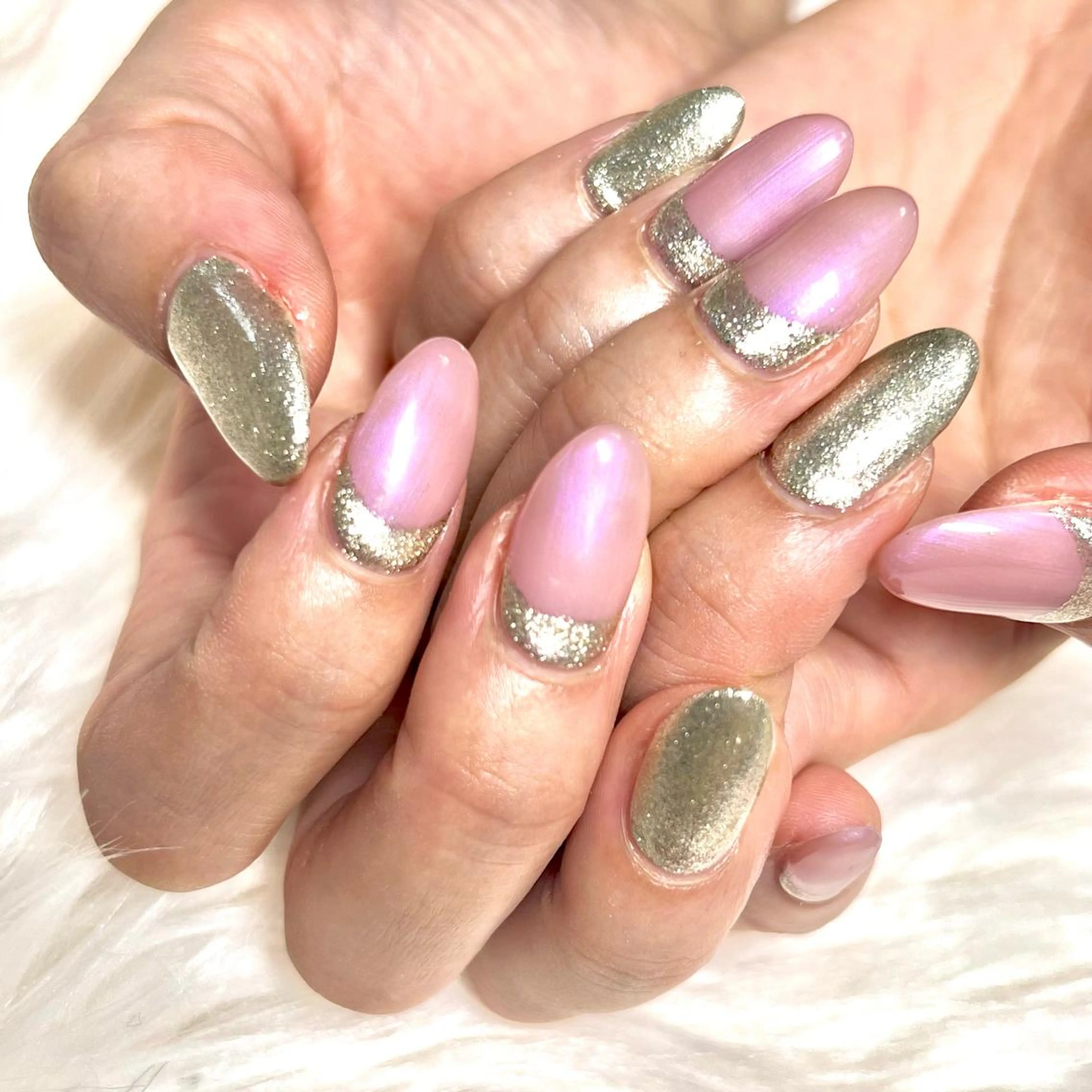 ネイル アートネイル オーロラネイル ジェルネイル 韓国ネイル ロングネイル ハンドネイル clover nailのネイルデザイン