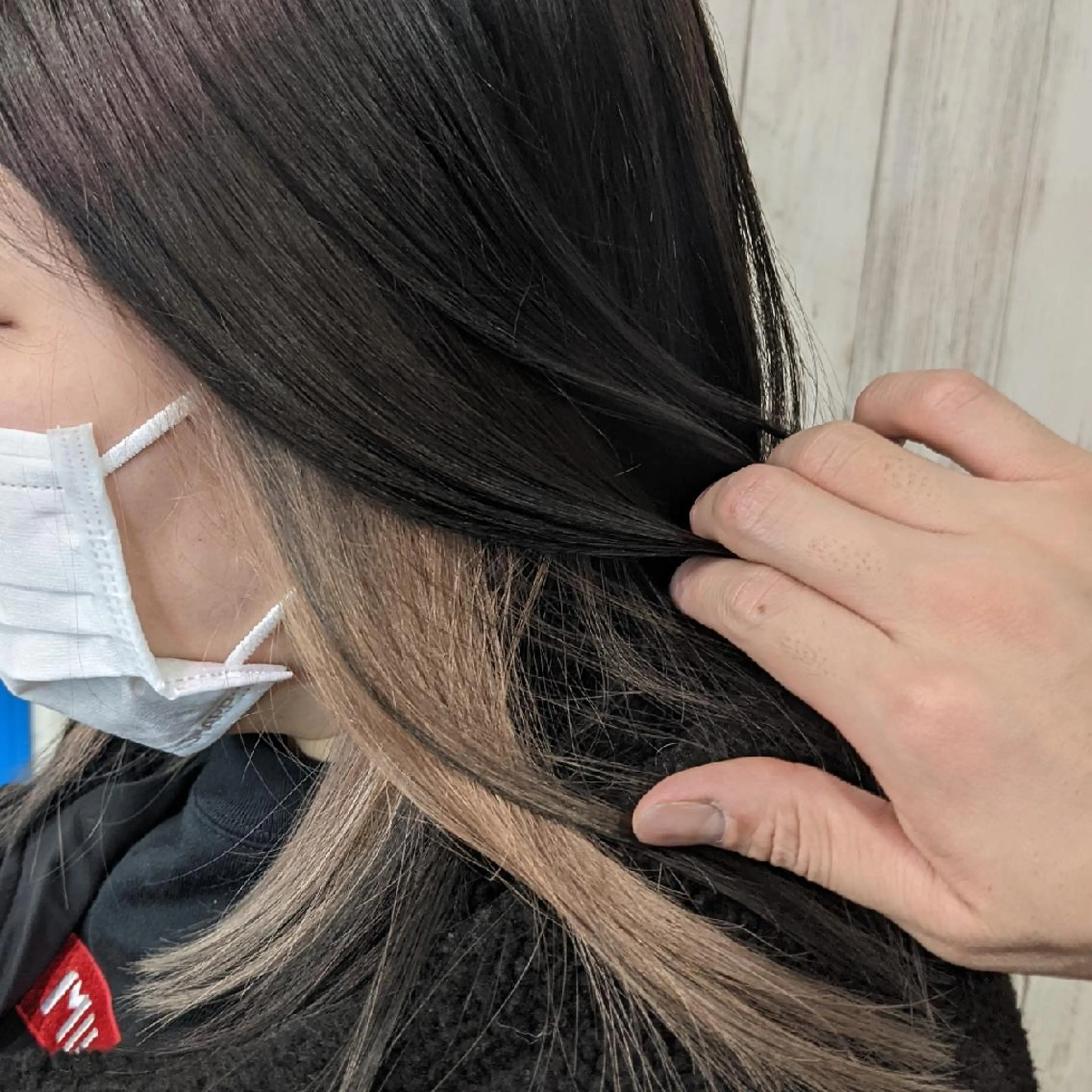 セミロング 切りっぱなしボブ ショートボブ セミロングパーマ ミストバング ボブ メンズパーマ/顔周り レイヤーカット/えののヘアスタイル