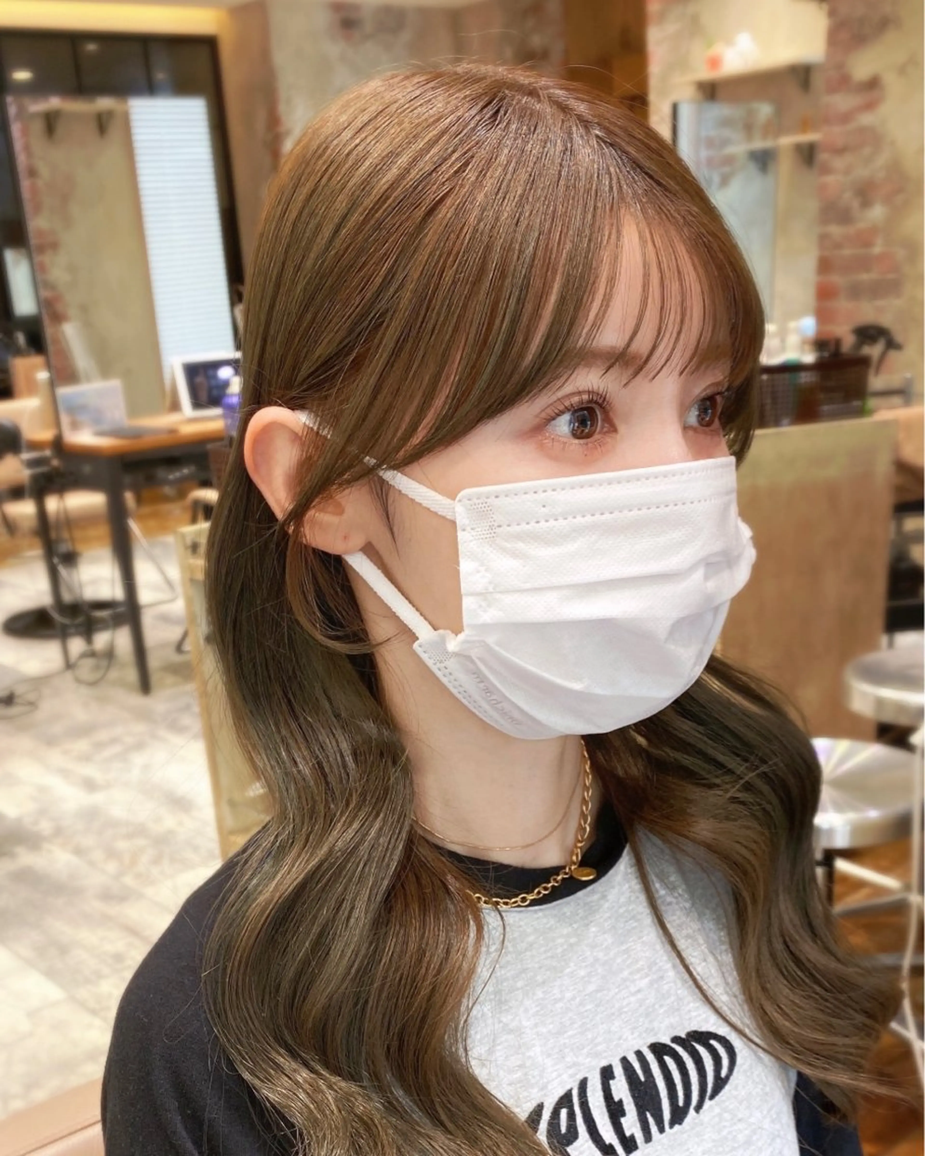 ロング カラー On所属・顔まわりカット🌟 くびれヘア/寺門遥輝のヘアスタイル