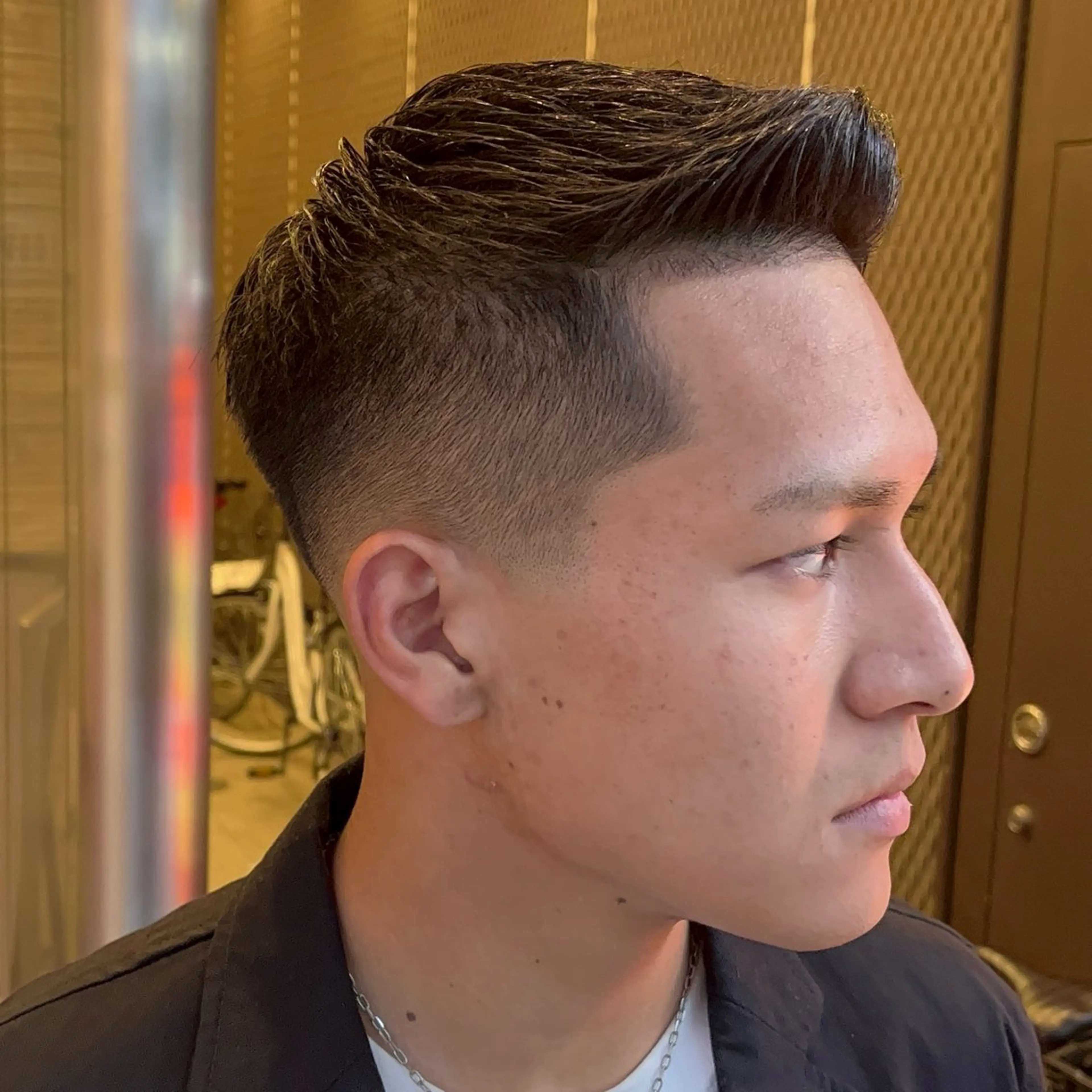 ショート メンズ フェードカット メンズパーマ スキンフェード スペインカール スパイキーショート カット 立川/メンズパーマ 厚進太郎のヘアスタイル