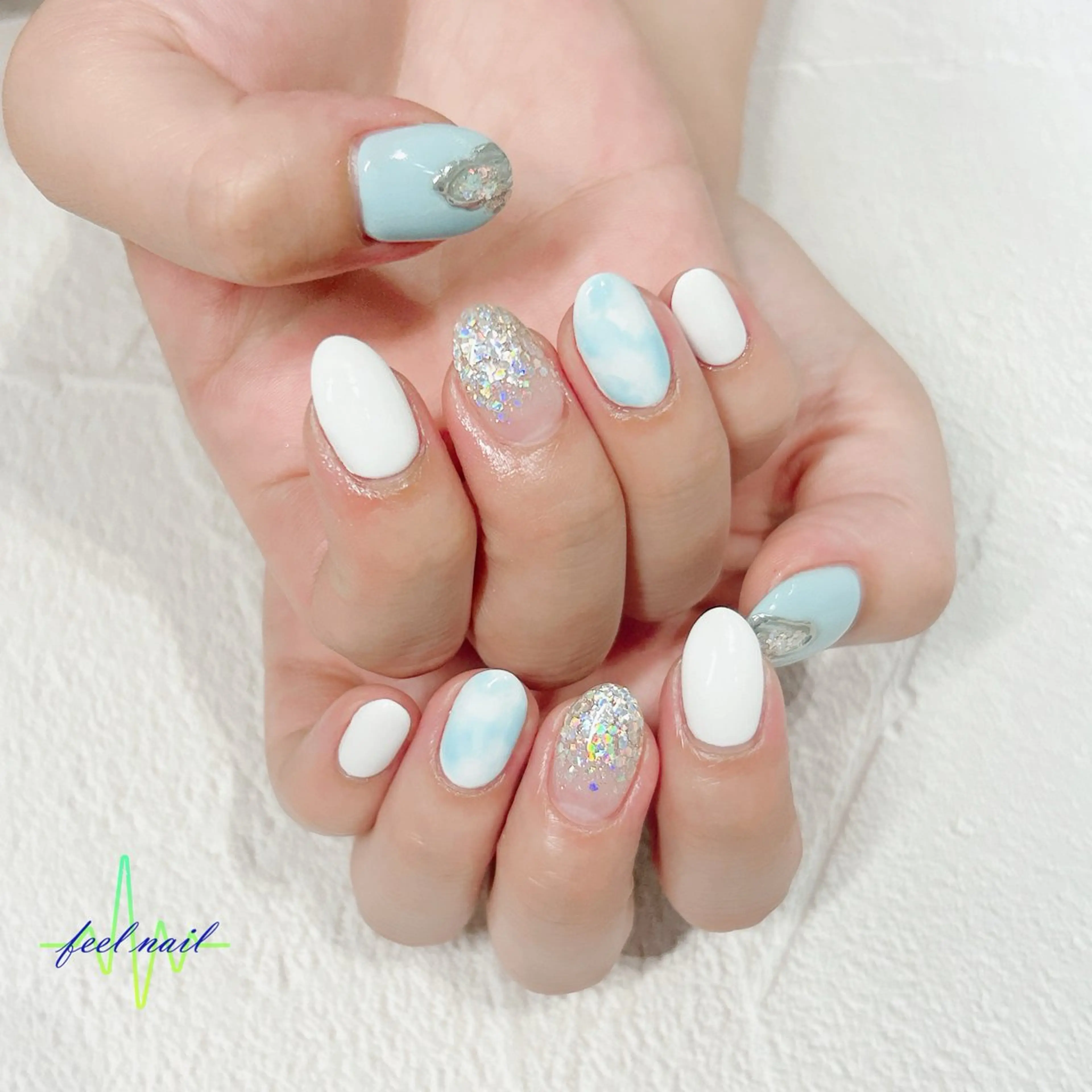 ネイル ストーンネイル 藍野 裕子のネイルデザイン