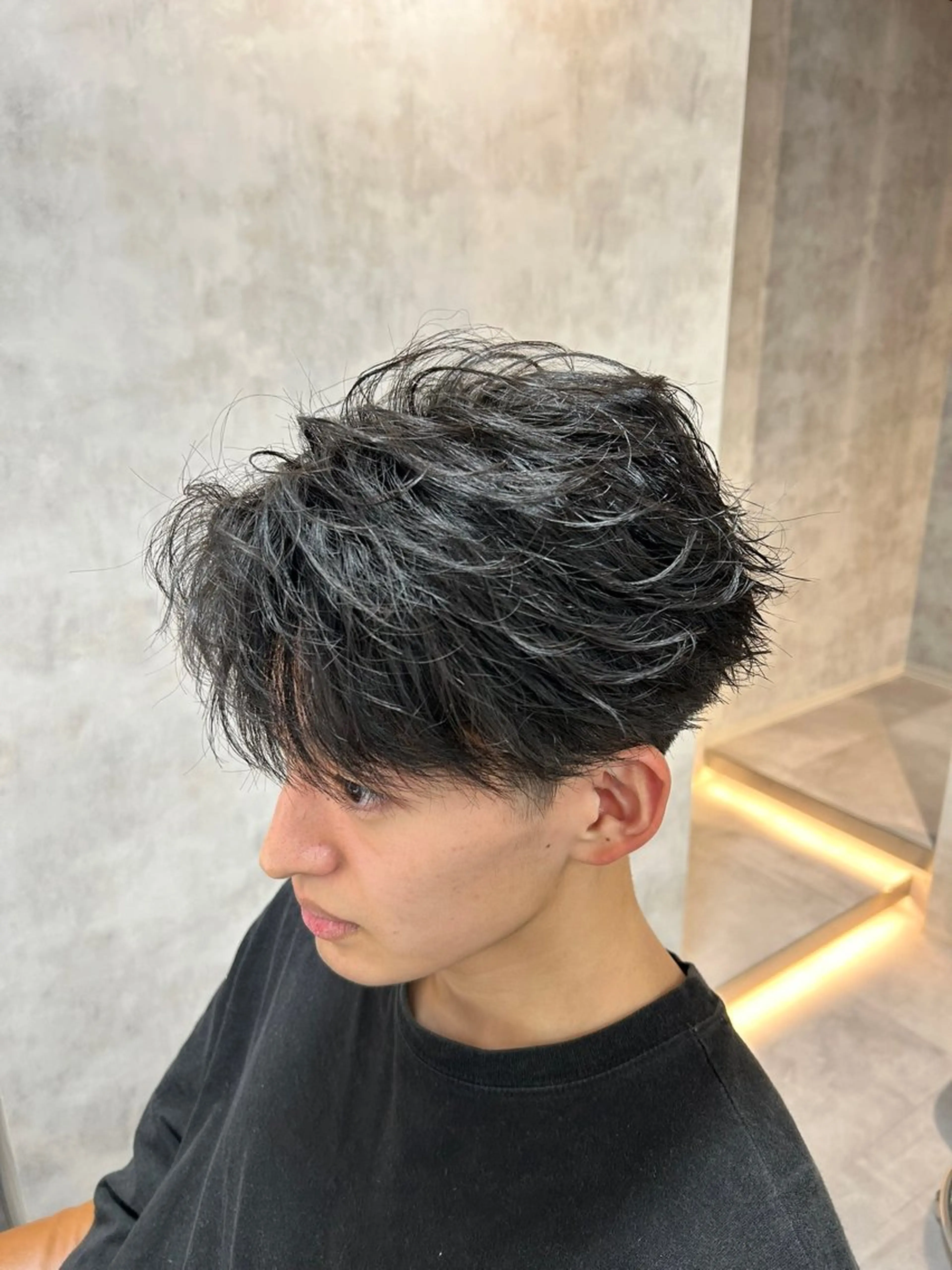 ショート カラー パーマ メンズ カット パーマ メンズ特化 👑YUTAのヘアスタイル