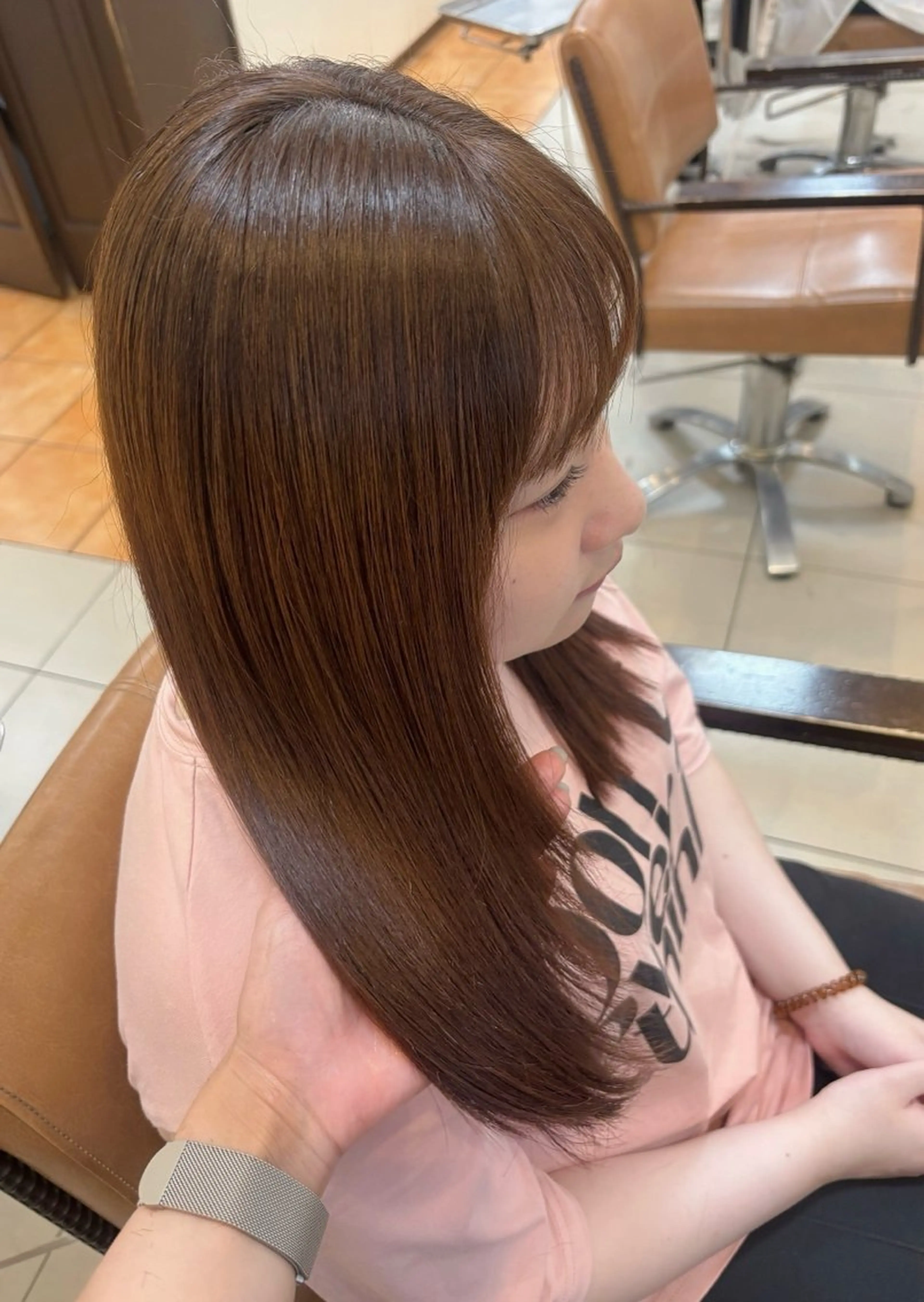 ミディアム カラー ブラウンカラー 髪質改善 カット ヘアカラー 頭皮×髪質改善 透明感カラー💎中村のヘアスタイル