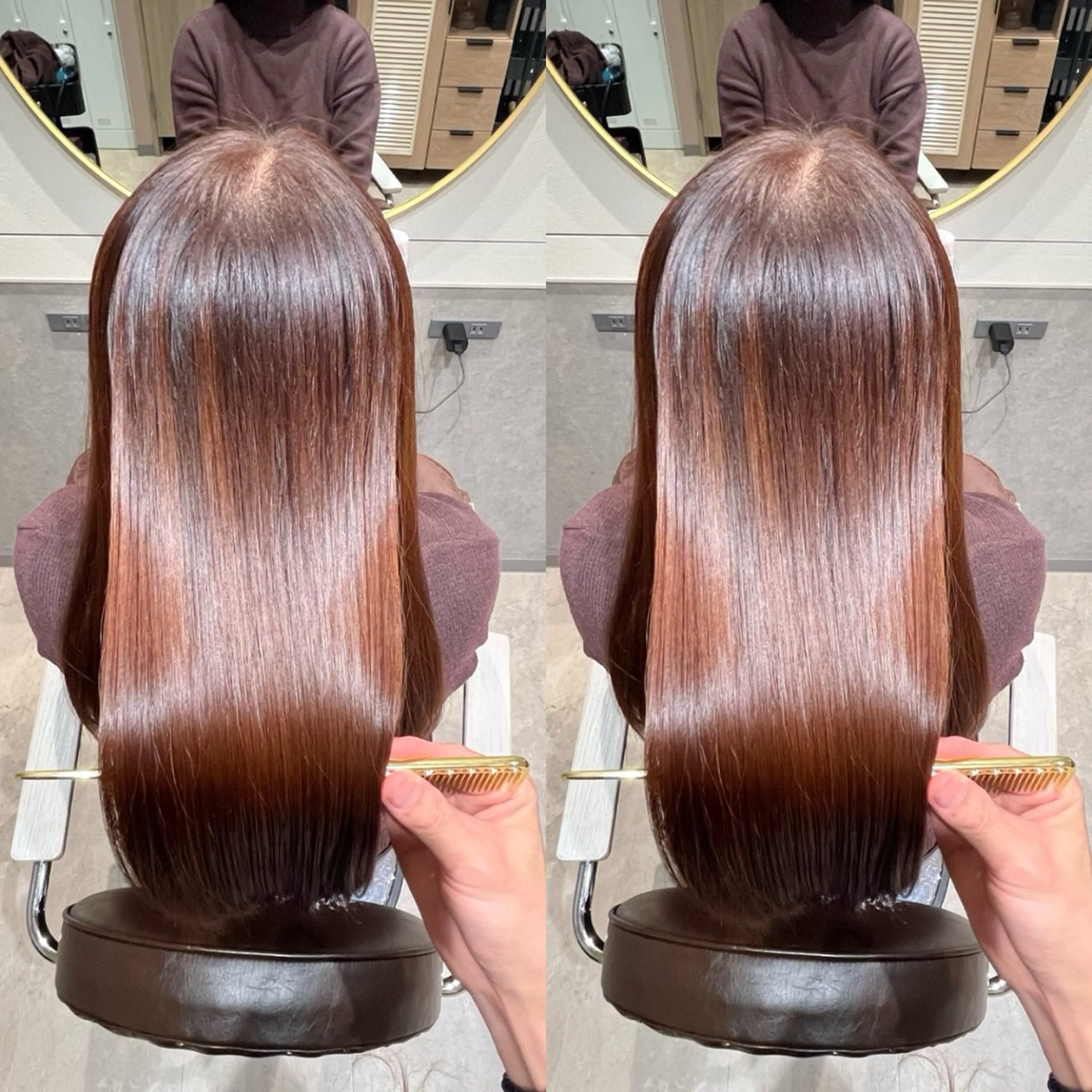 ロング カット ヘアカラー トリートメント 銀座⭐️髪質改善⭐️ 平中　留生のヘアスタイル