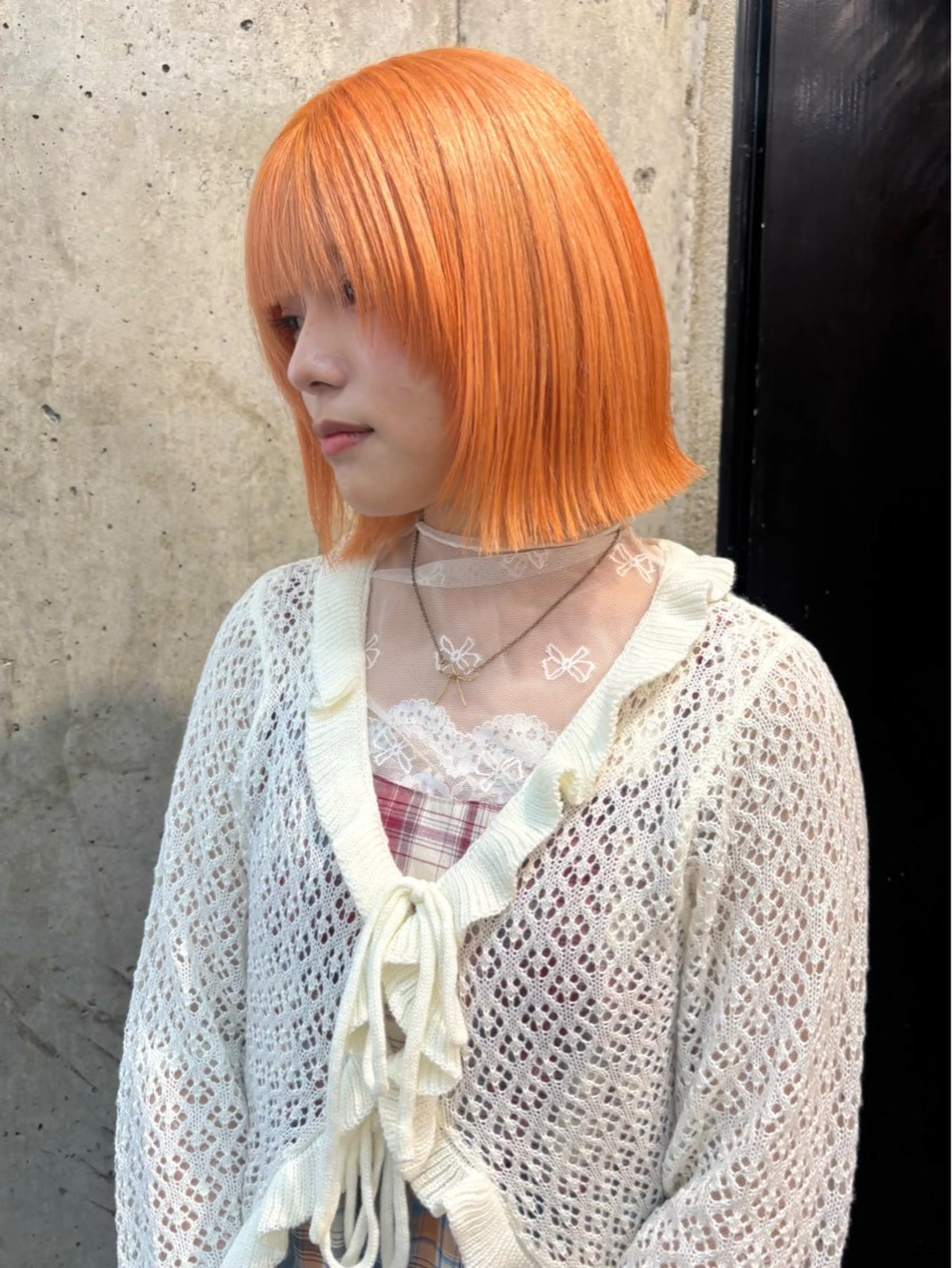 ミディアム カラー オレンジ lani hair salon所属・SHOTO ハイトー ン/ブロンドカラーのヘアスタイル