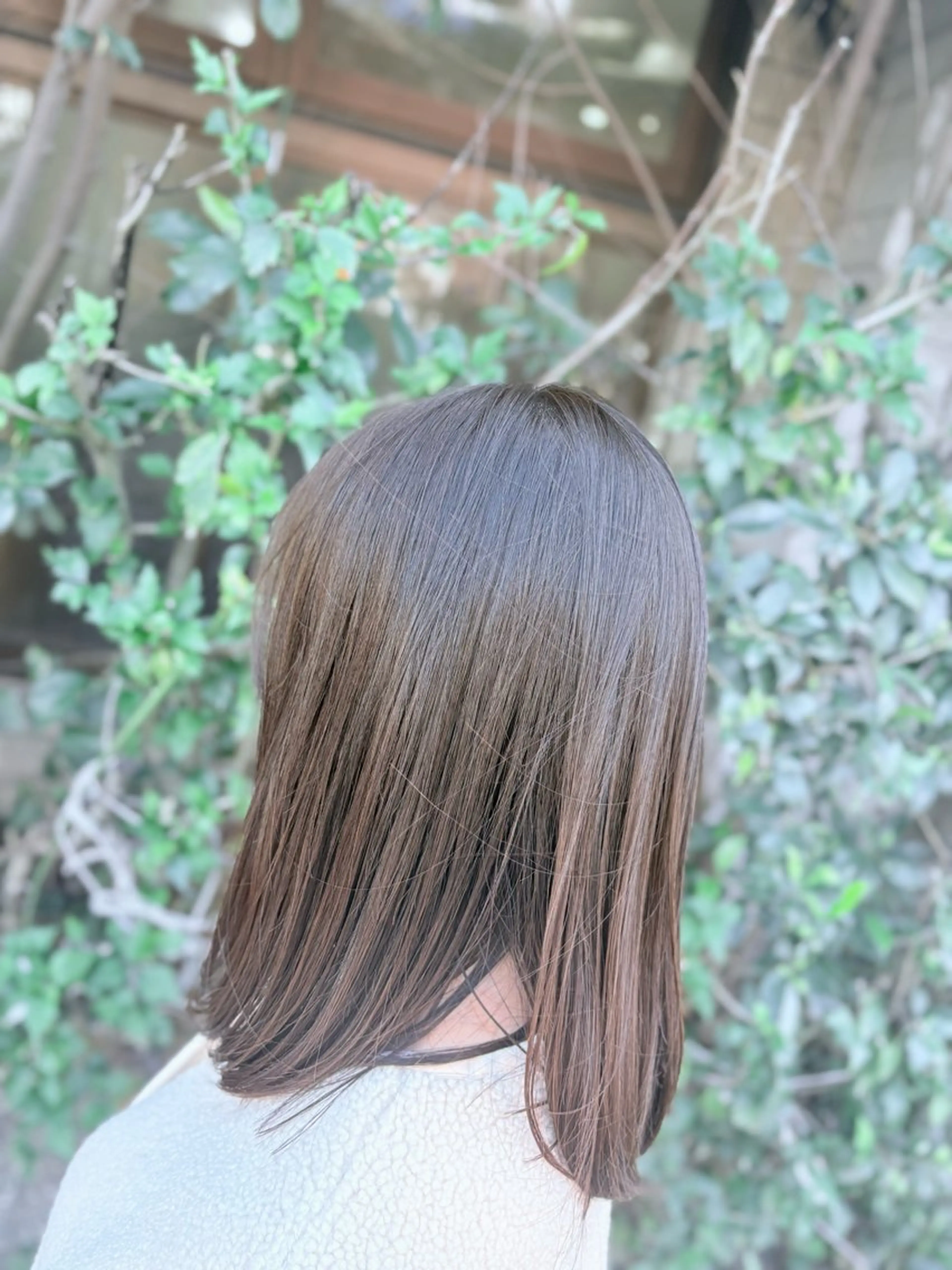 ミディアム カラー ブリーチ 透明感カラー オレンジ トリートメント Story マリエのヘアスタイル