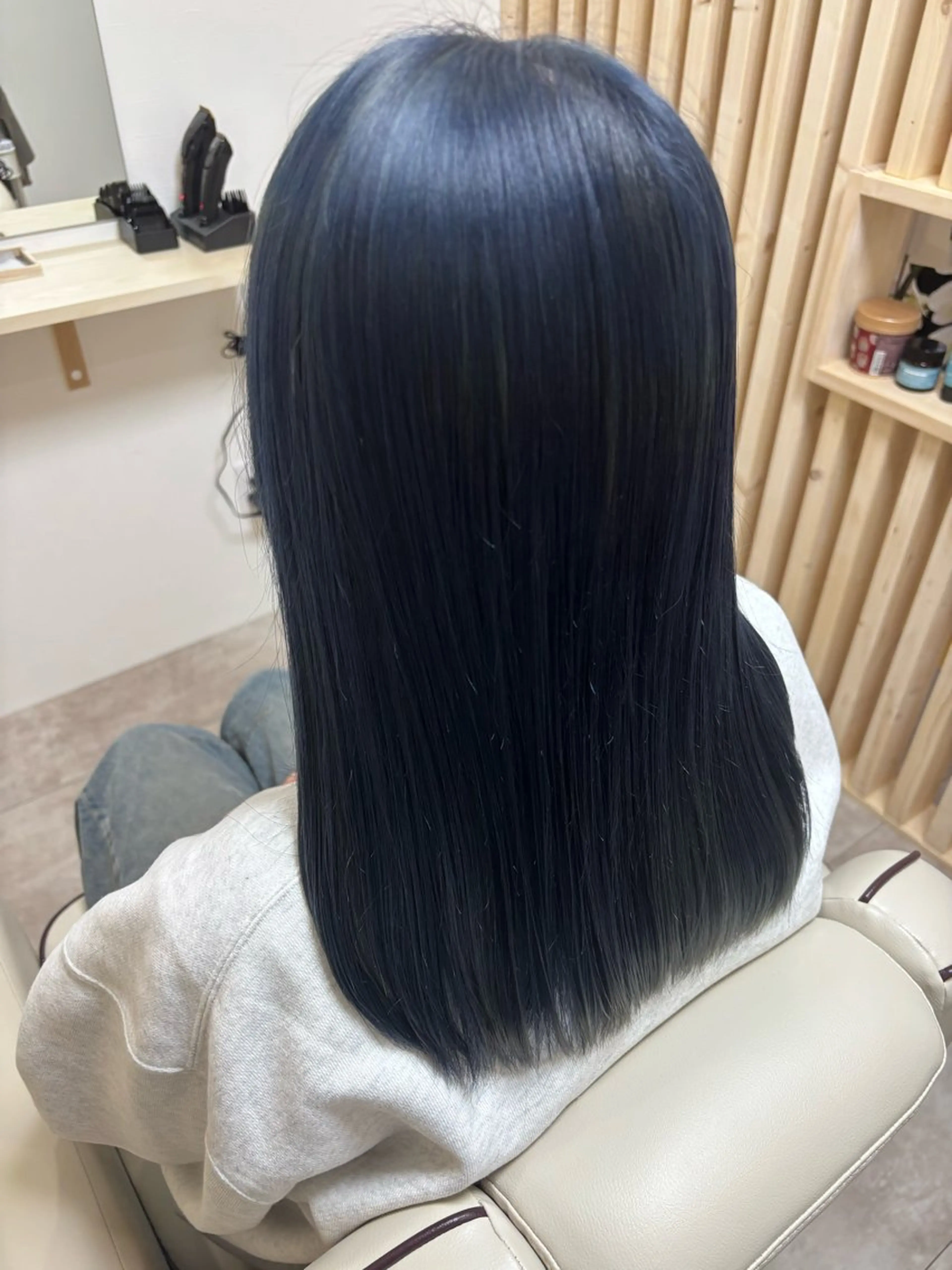 ミディアム カラー ブルーカラー ネイビーカラー カット ヘアカラー トリートメント akane/大和田 駅/ Garanceのヘアスタイル
