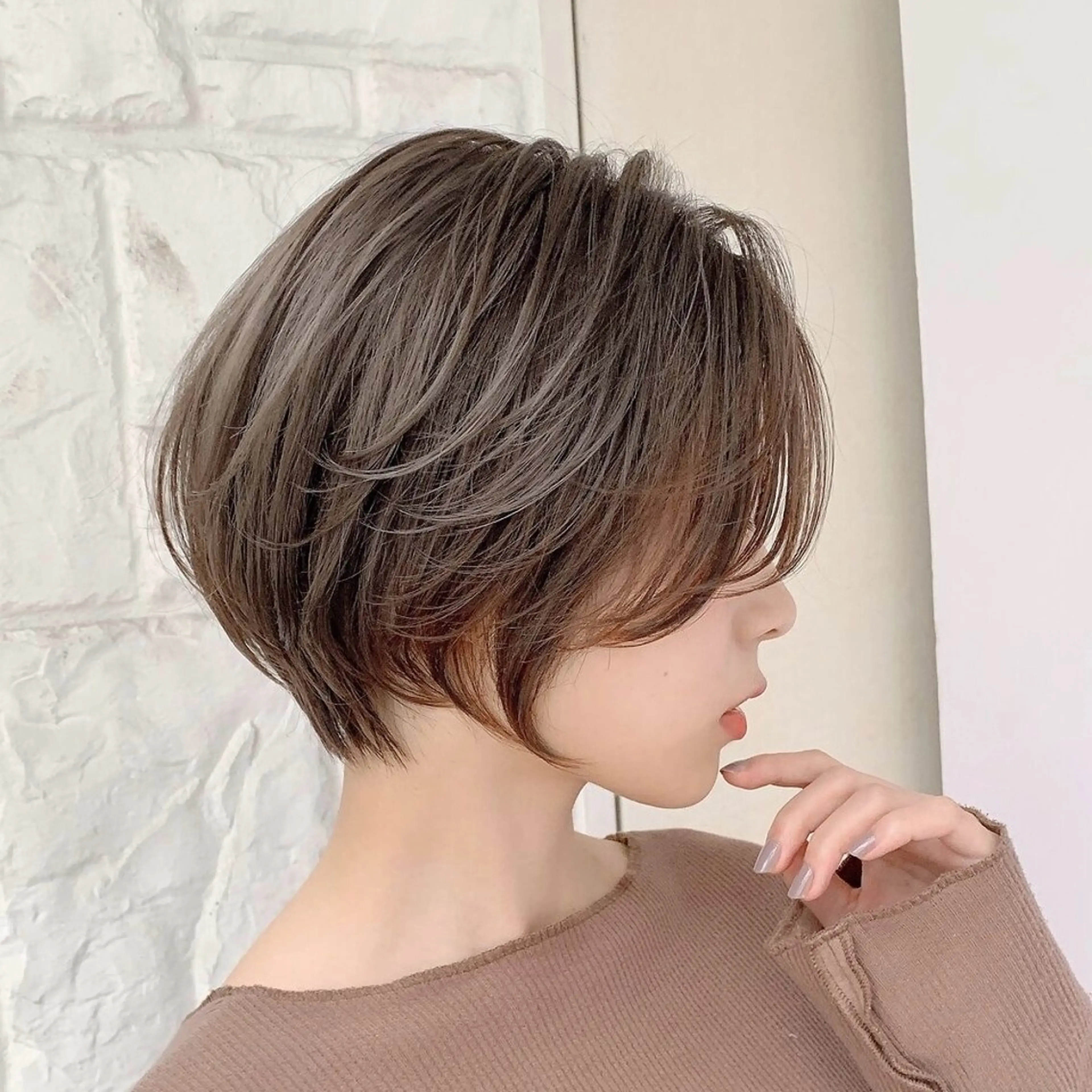 ショート カラー ショートボブ ショートレイヤー ボブ レイヤーカット 似合わせカット カット ヘアカラー トリートメント ヘッドスパ ヘアセット 短めショートカット カットモデルのヘアスタイル