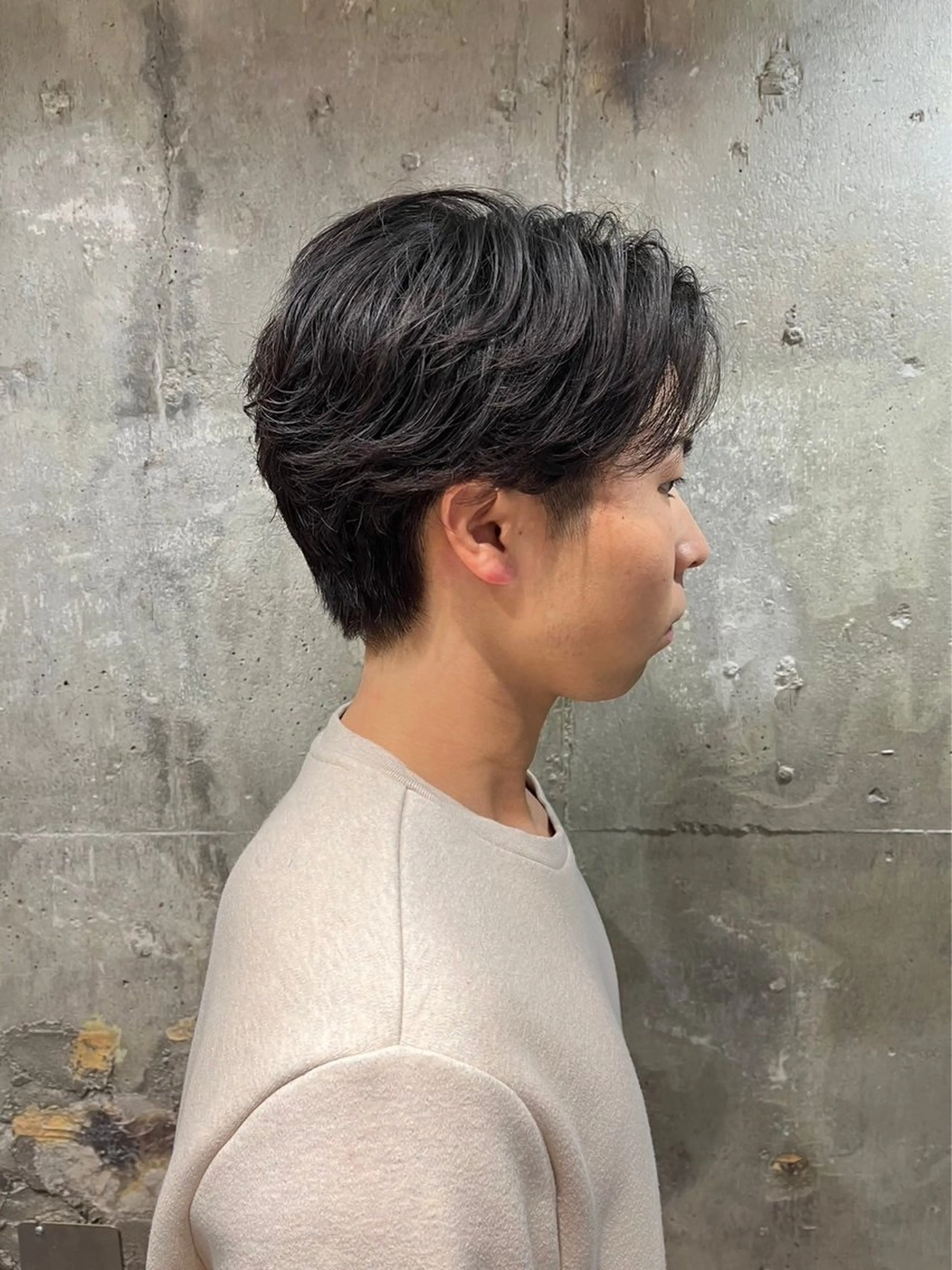 ショート パーマ メンズ センターパート メンズパーマ メンズ専門 Ryukiのヘアスタイル