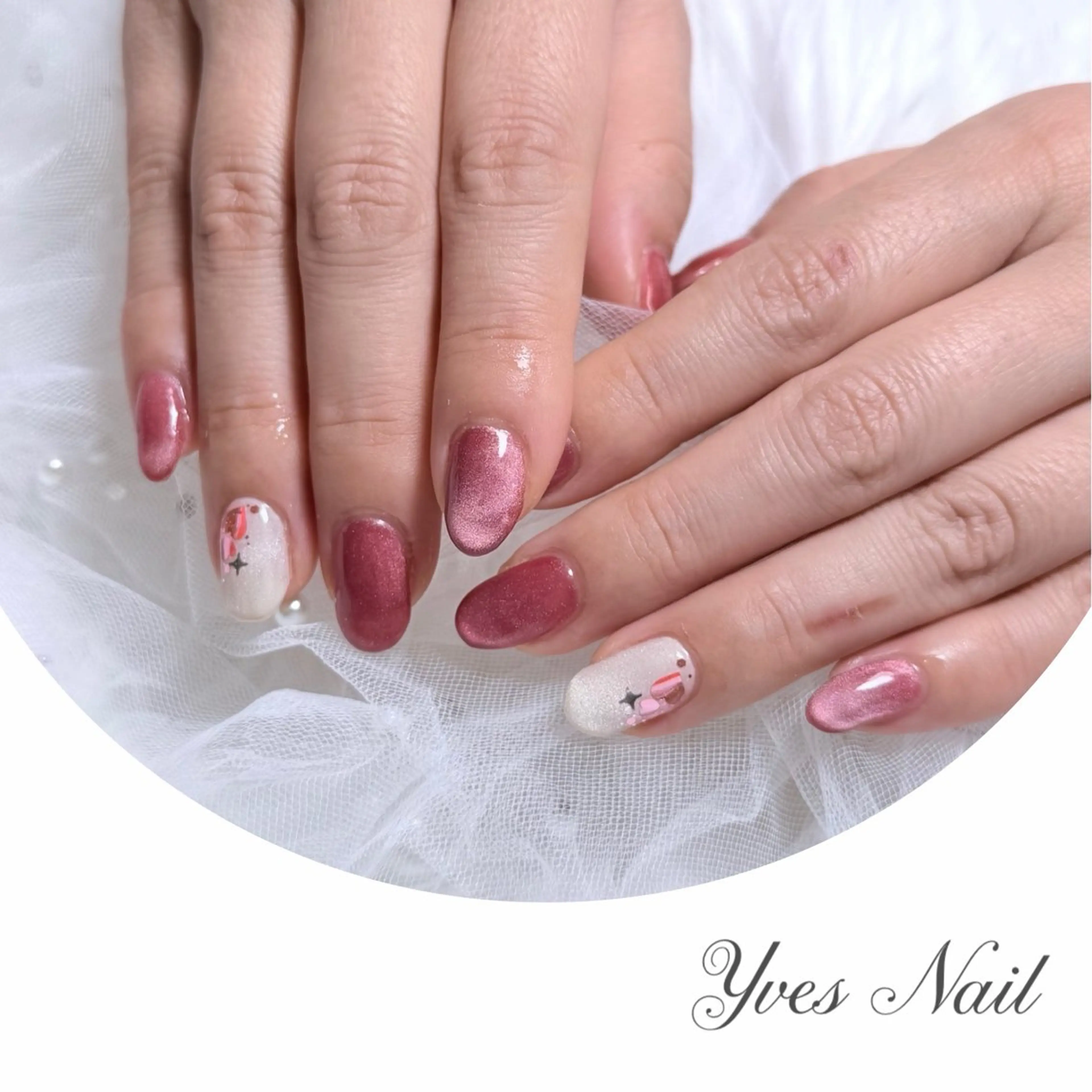 ネイル ハート マグネットネイル ハンドネイル kanno yのネイルデザイン