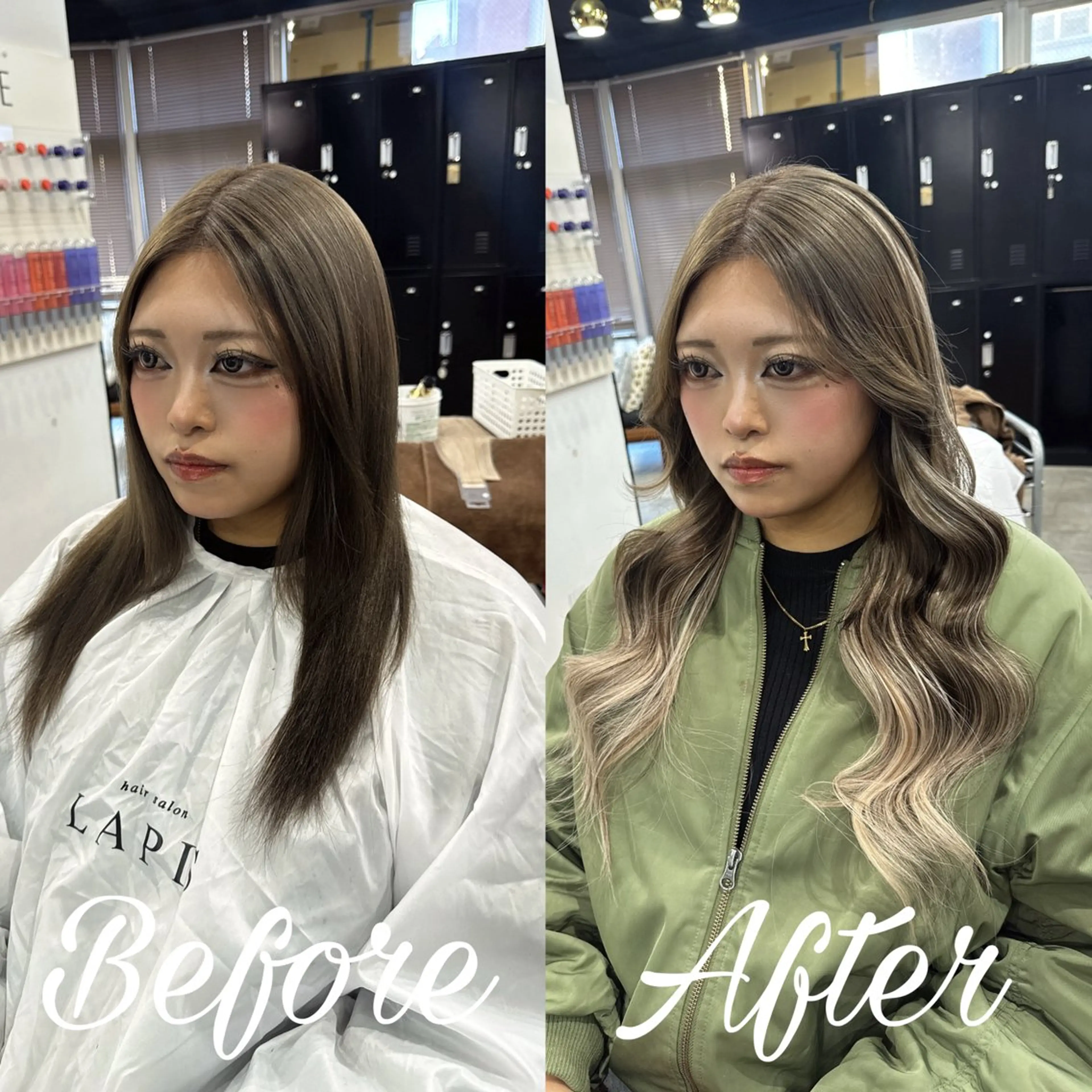 ロング カット ヘアカラー エクステ ハイトーン/エクステ 横浜/RIEのヘアスタイル