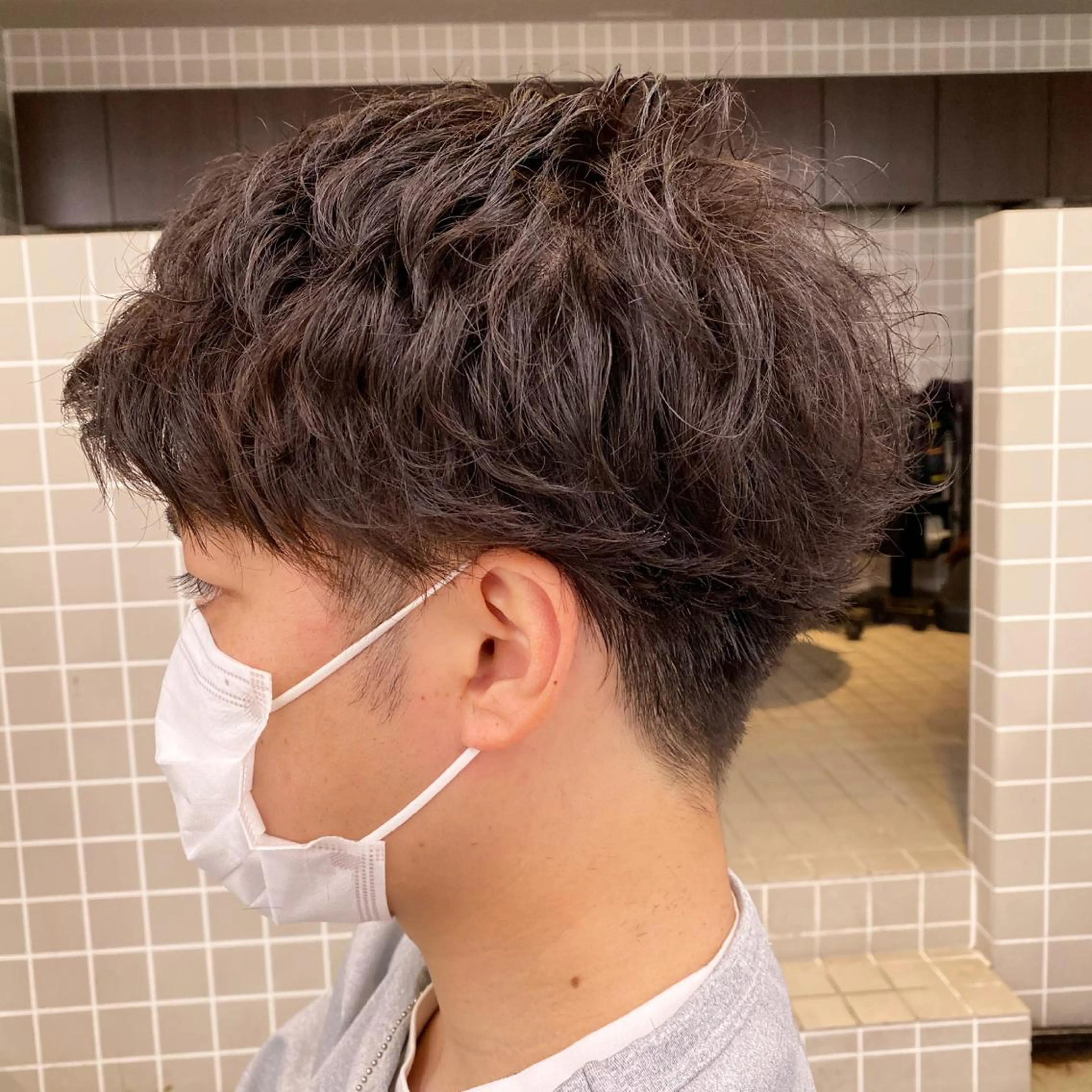 ミディアム パーマ ヘアアレンジ メンズ メンズ特化 水口湧太のヘアスタイル
