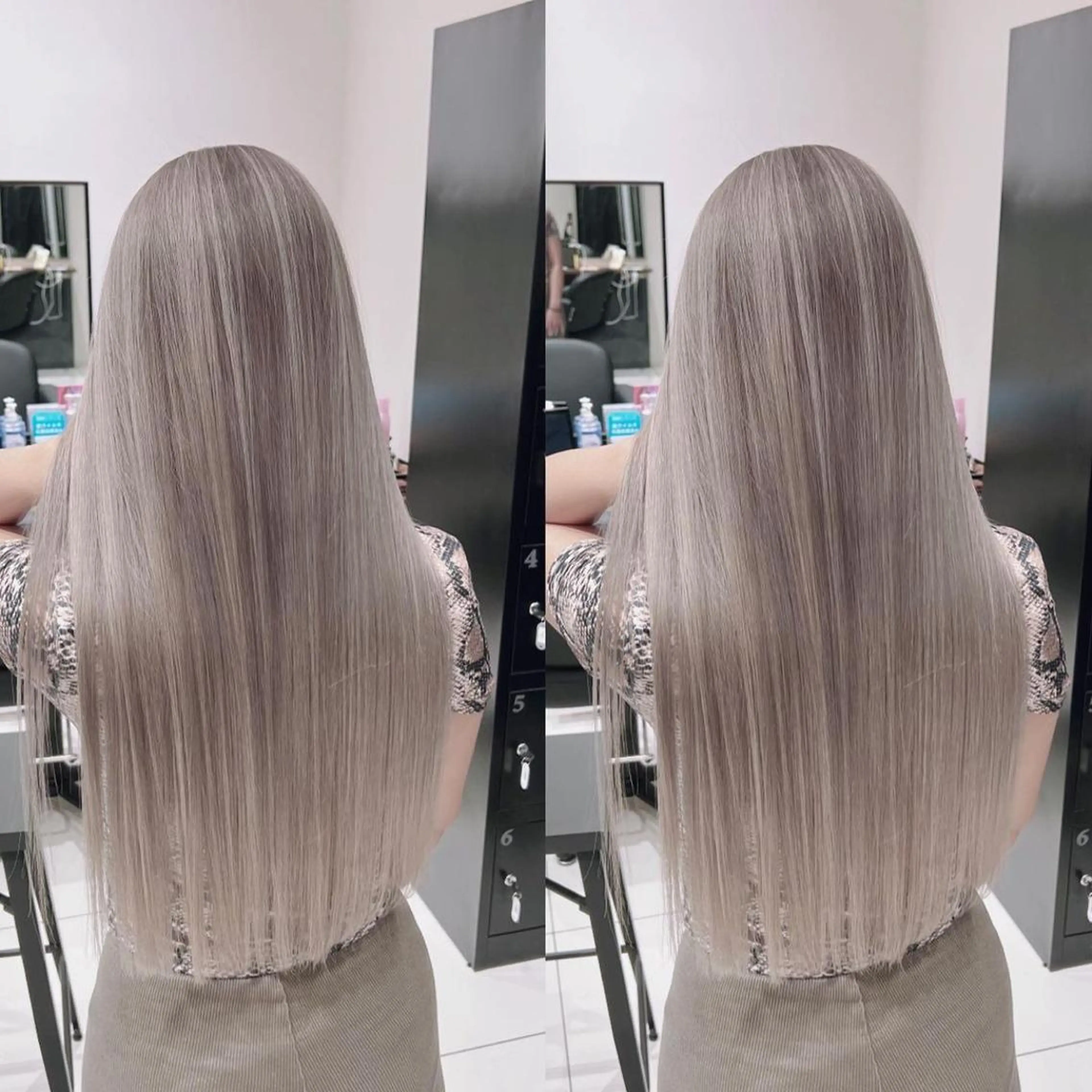 ロング カラー ブリーチ ケアブリーチ ハイライトカラー インナーカラー ハイライト ヘアカラー オフホワイトアンドなんば所属・福西 洋斗のヘアスタイル