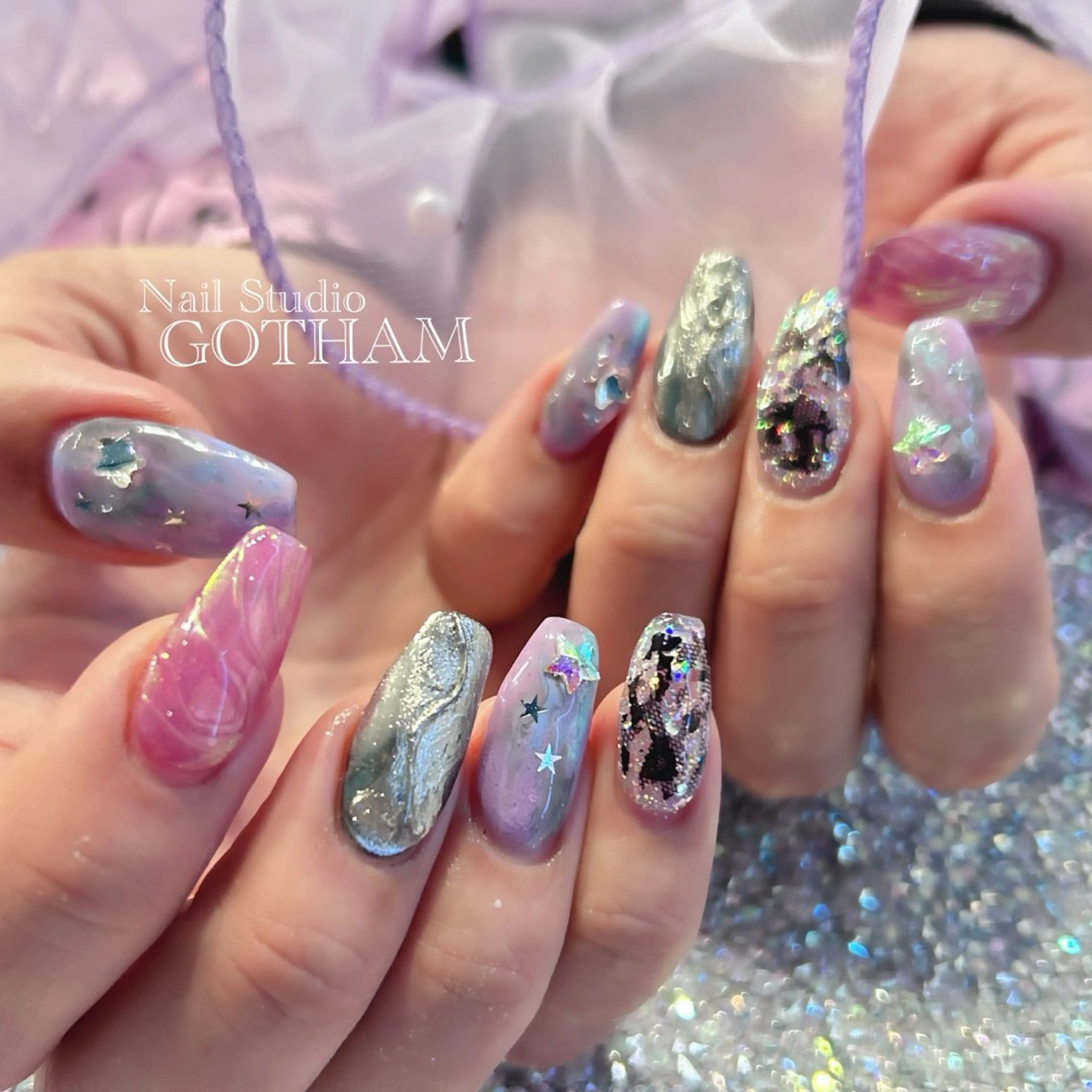 ネイル ハンドネイル 高円寺駅からすぐ🌈 ネイルGOTHAMのネイルデザイン