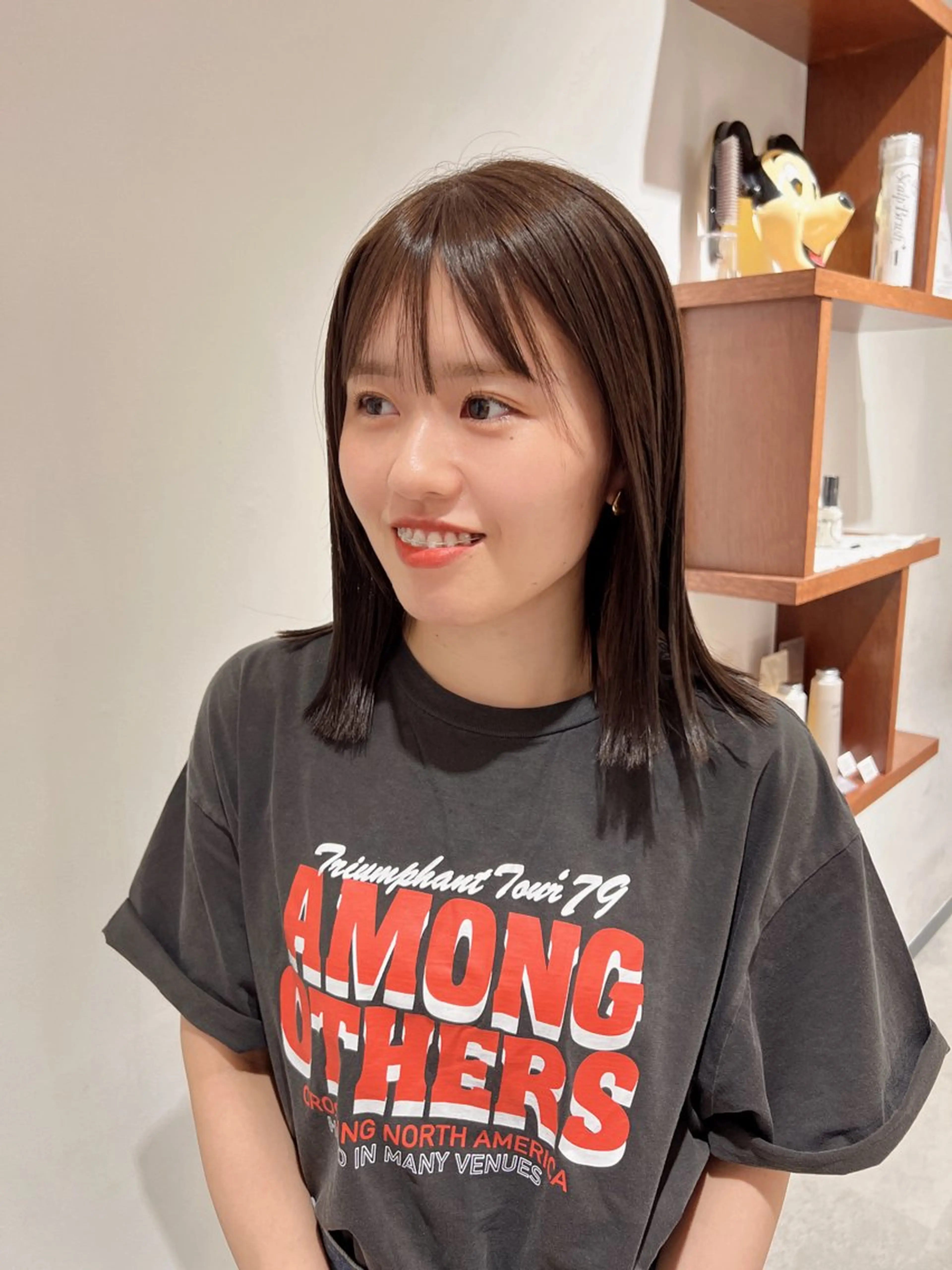 ミディアム カラー ブラウンカラー 透明感カラー カット ヘアカラー カット無料🎶 たるみことりのヘアスタイル