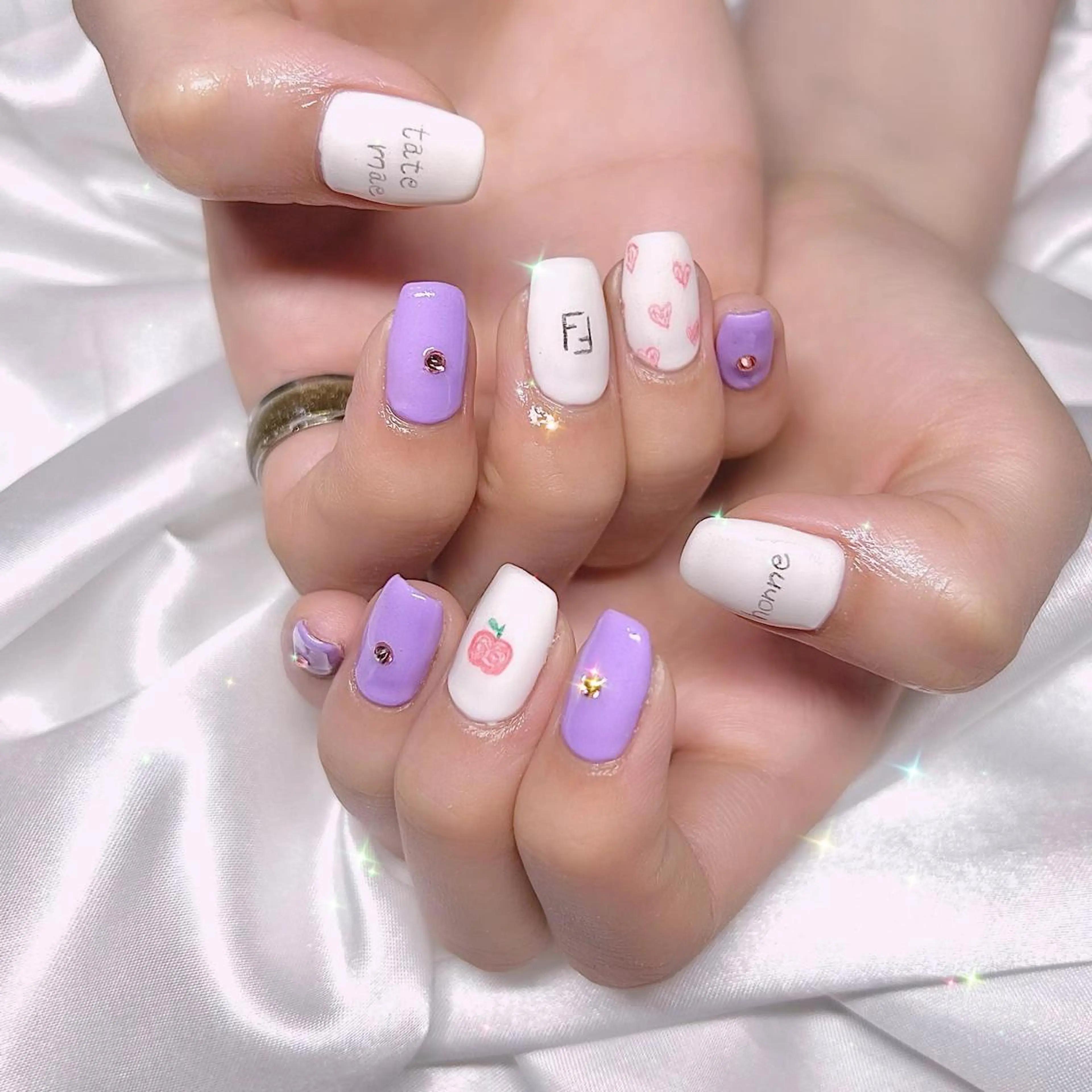 ネイル アートネイル 韓国ネイル 持ち込み ワンカラーネイル 夏ネイル élu by Noriko 前原のネイルデザイン