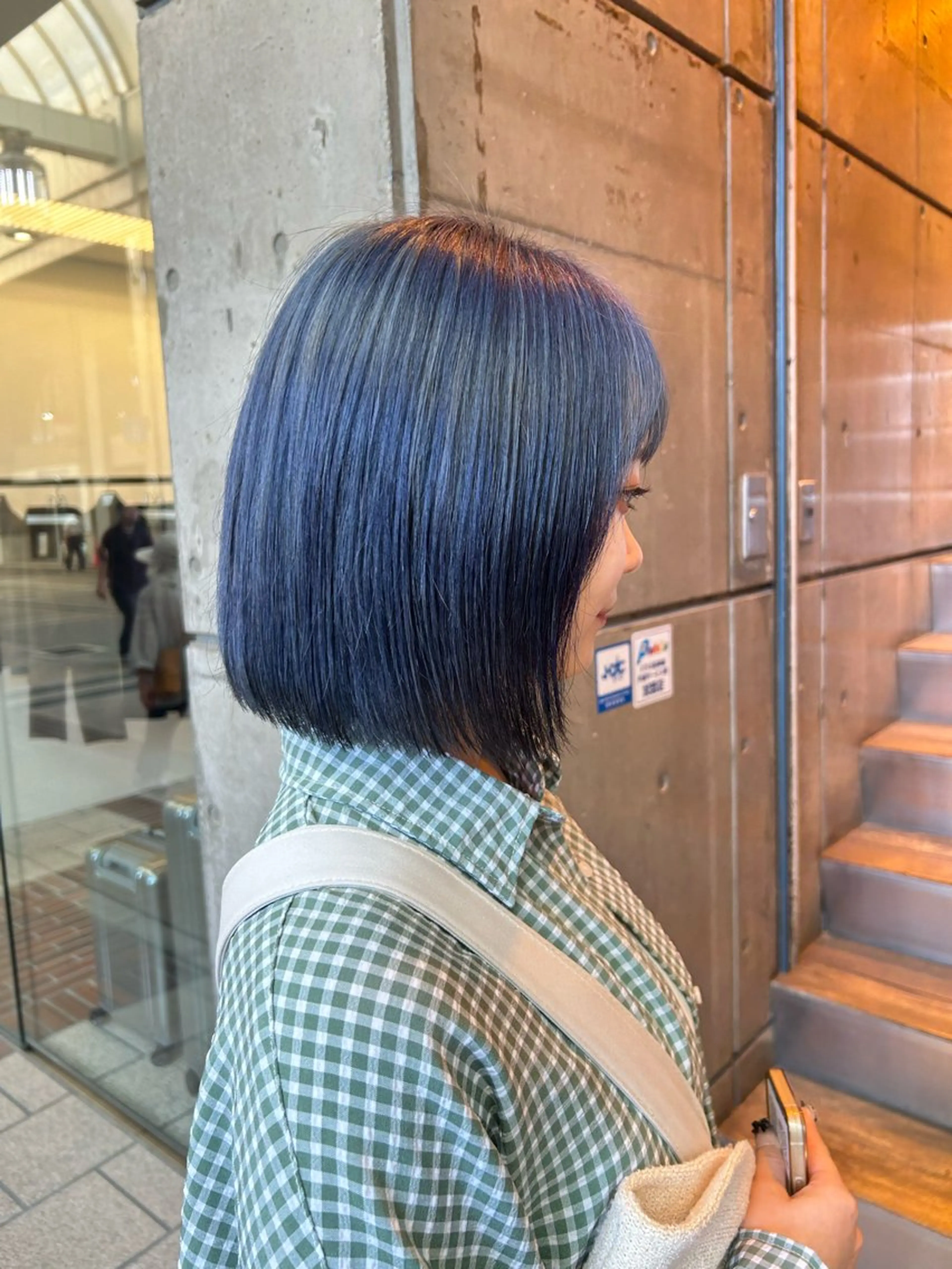 ミディアム カラー ブルーカラー ネイビーカラー ボブ SHICUNE /ミホのヘアスタイル