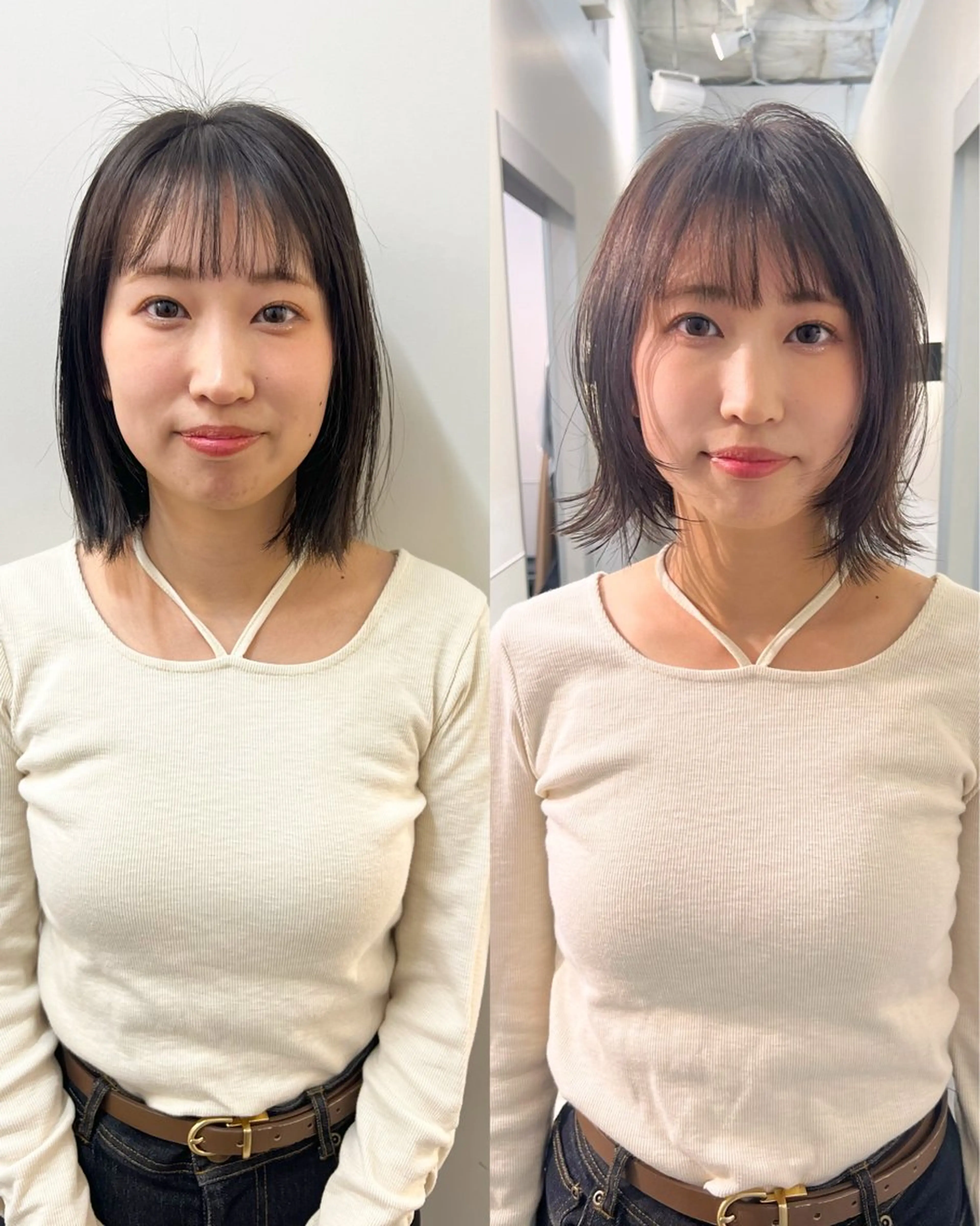 ミディアム ボブレイヤー ボブ 顔まわりレイヤー レイヤーカット 峠 祐樹のヘアスタイル