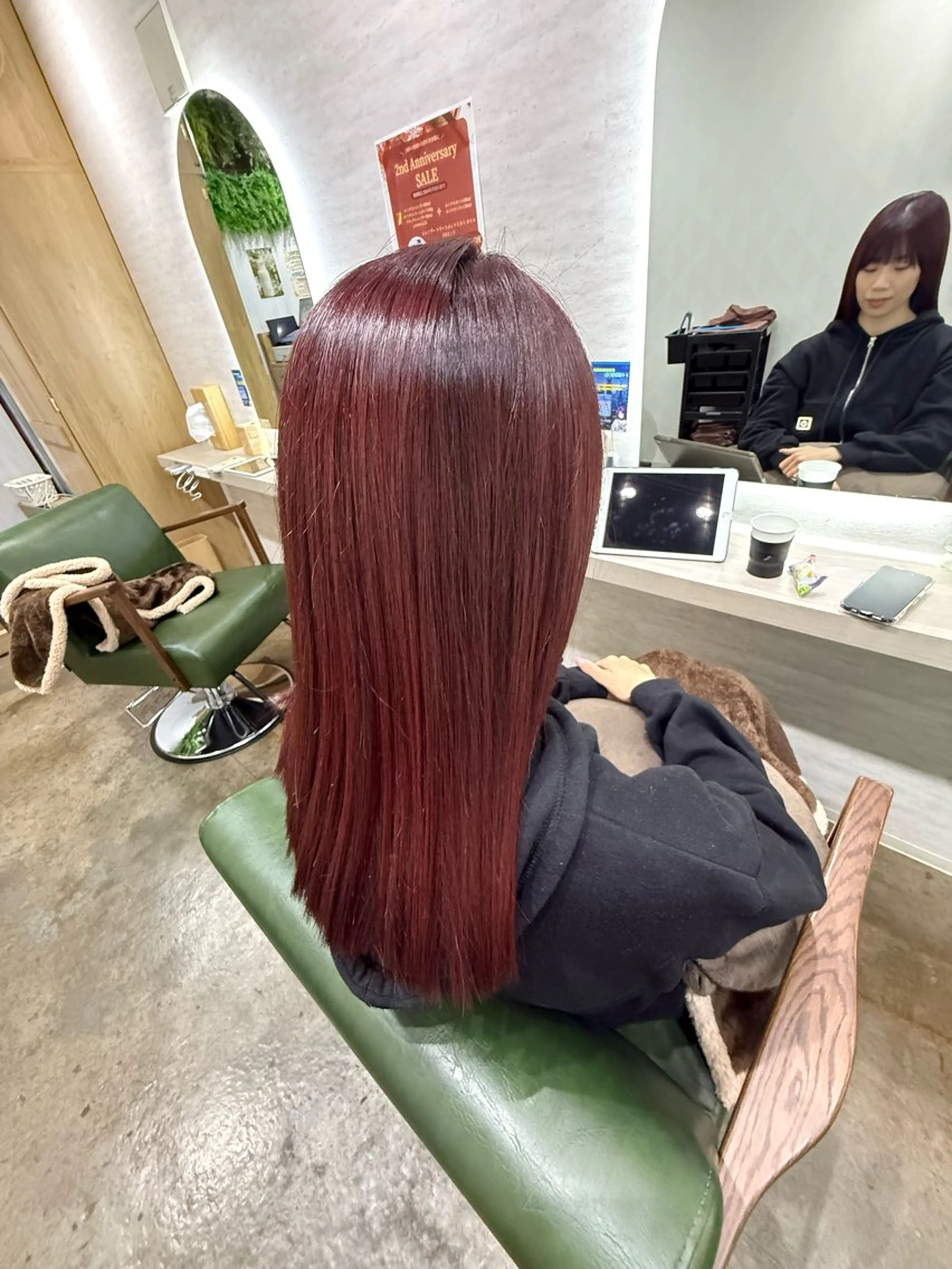 ロング カラー 髪質改善 縮毛矯正 トリートメント 酸性ストレート 酸熱トリートメント ヘアカラー 縮毛矯正/ /関内/あべももこのヘアスタイル