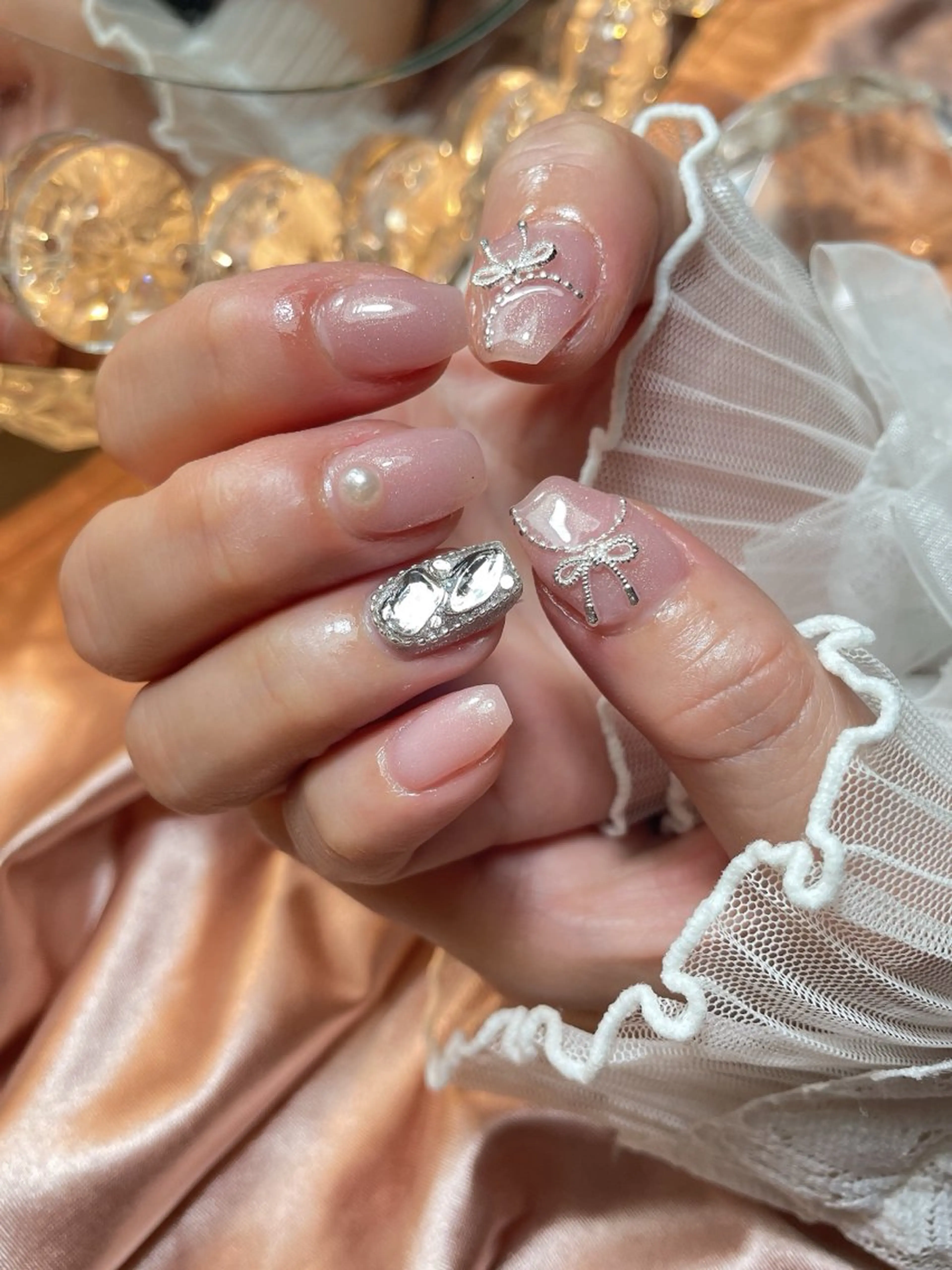 ネイル 23時まで❤︎韓国、 ワンホンネイルのネイルデザイン