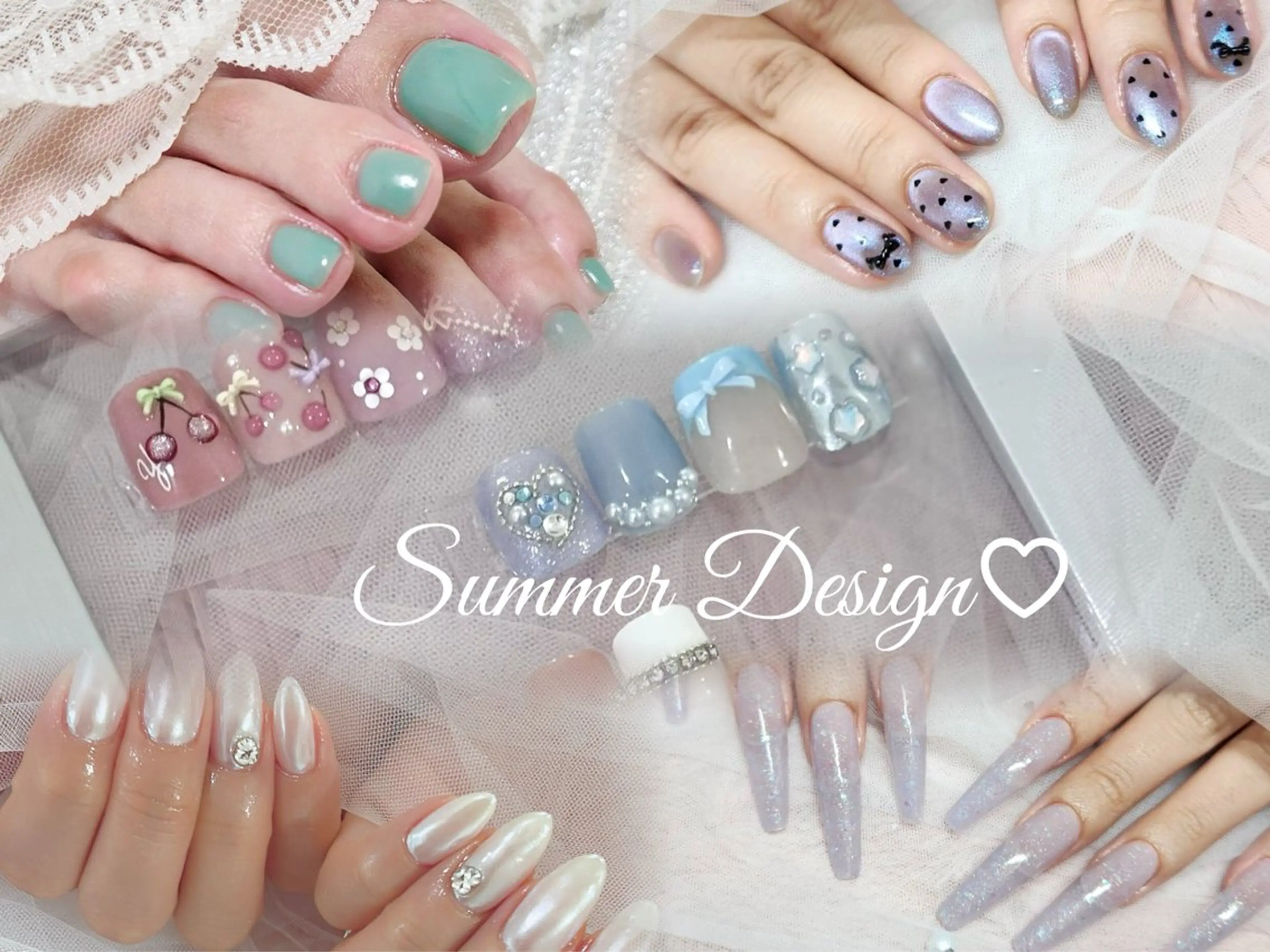 ネイル フットネイル ハンドネイル RiLion💗 Risa🦋💜のネイルデザイン
