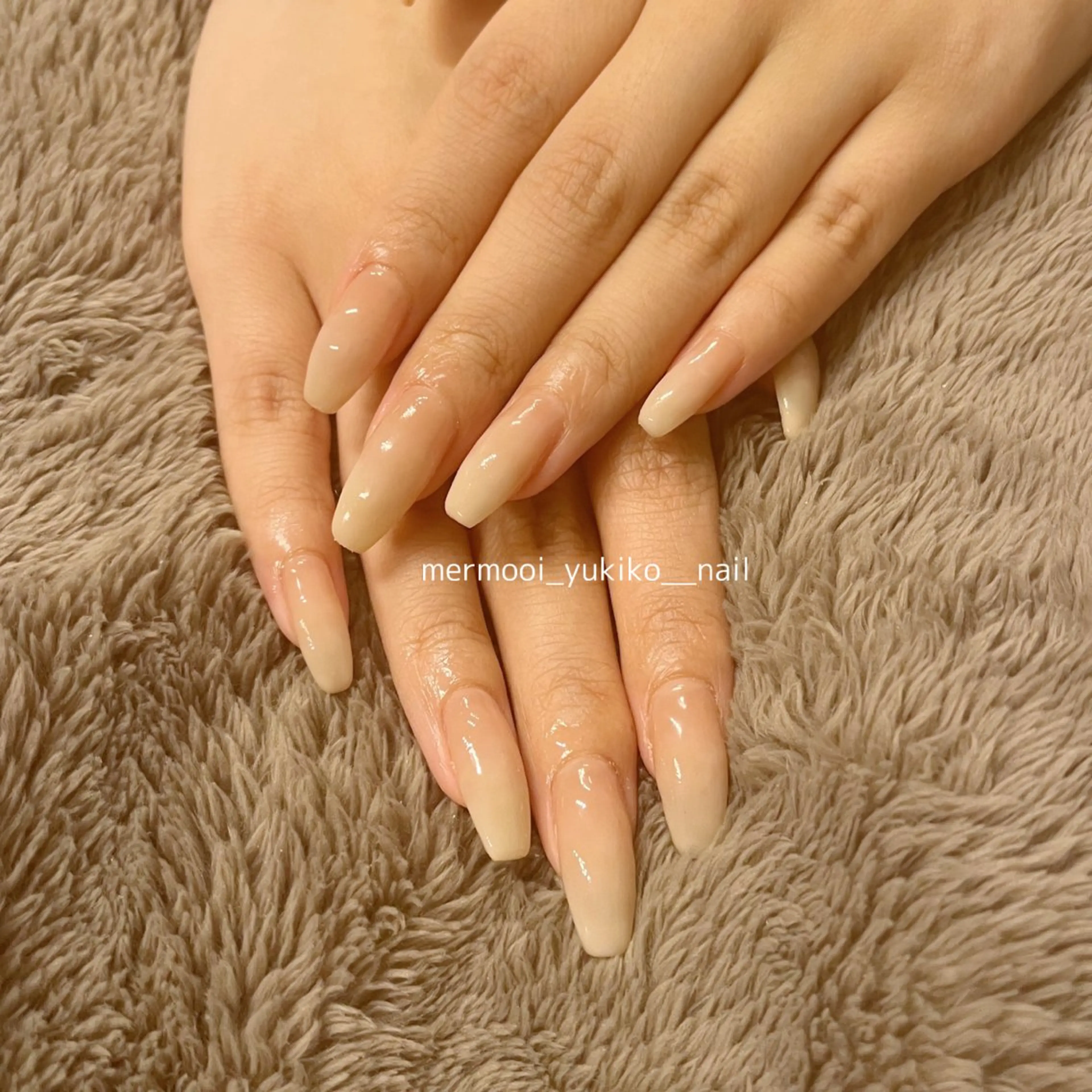 ネイル ジェルネイル グラデーション 韓国ネイル ロングネイル パラジェル melumooi nailのネイルデザイン