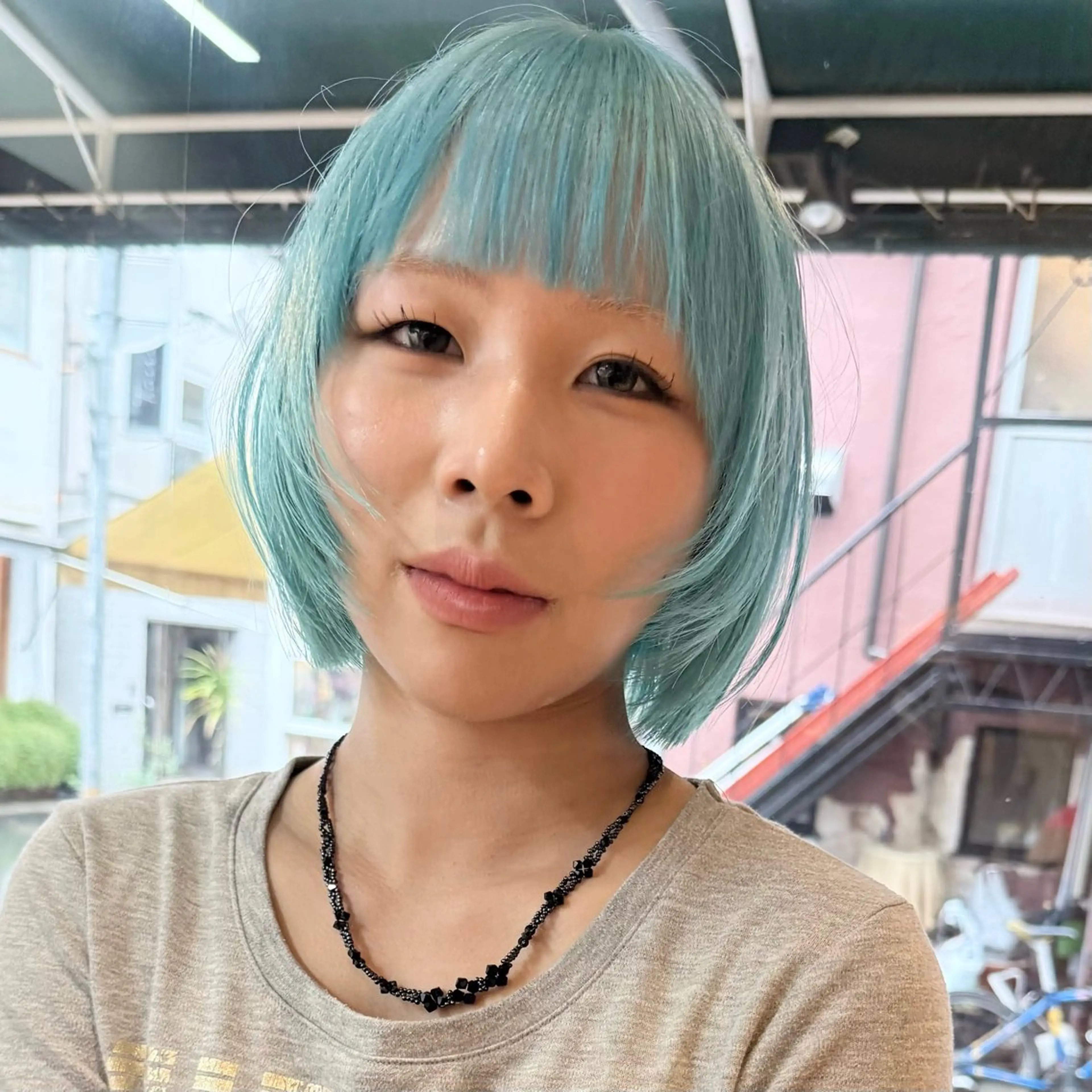 ショート カラー ブルーカラー ミント カット ヘアカラー トリートメント 高橋 充輝のヘアスタイル