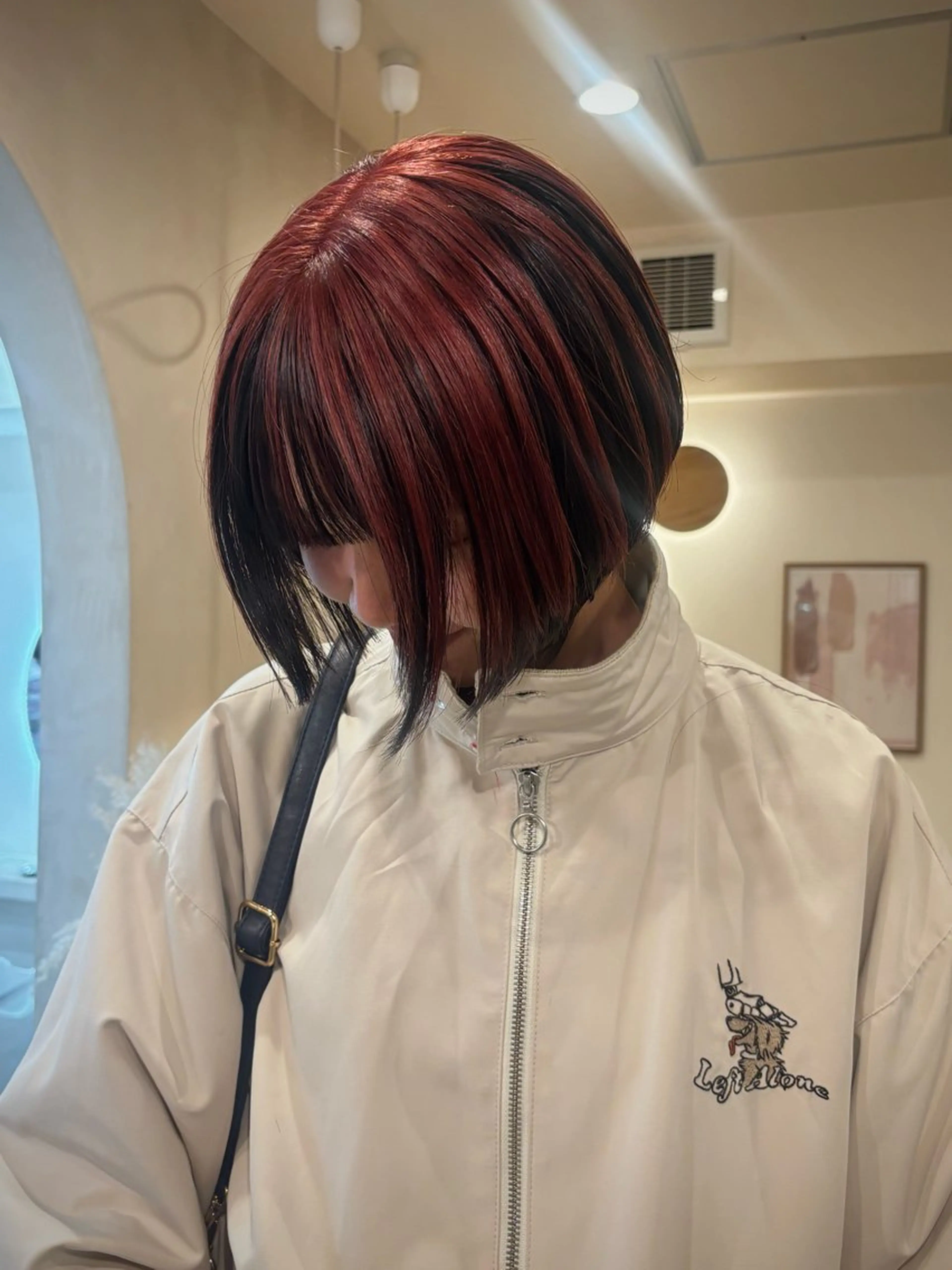 ミディアム カラー カット ヘアカラー シンバヒナノ/パーマ レイヤー/髪質改善のヘアスタイル