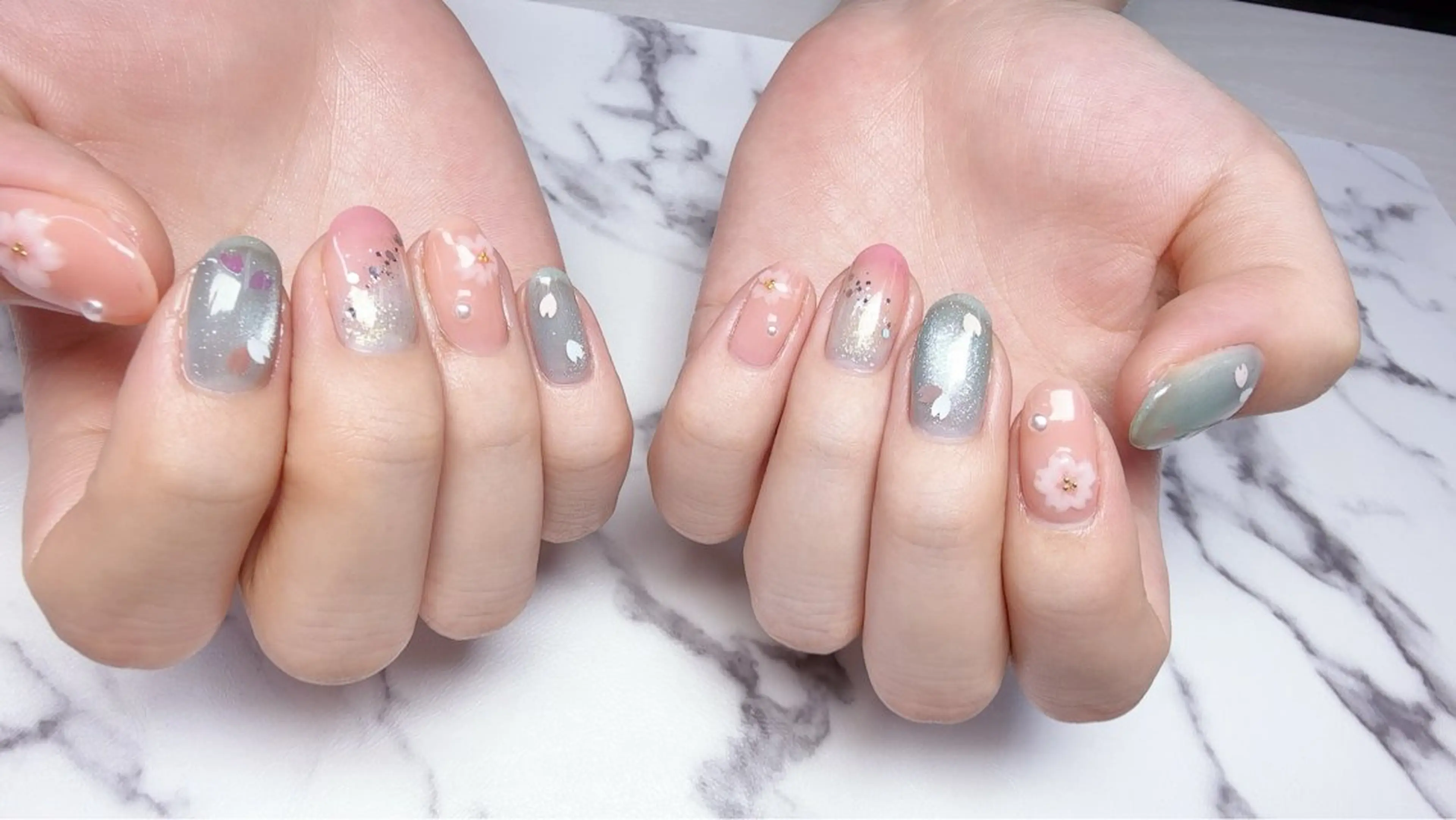 ネイル 桜ネイル グラデーション nail salon ily 武蔵新城のネイルデザイン