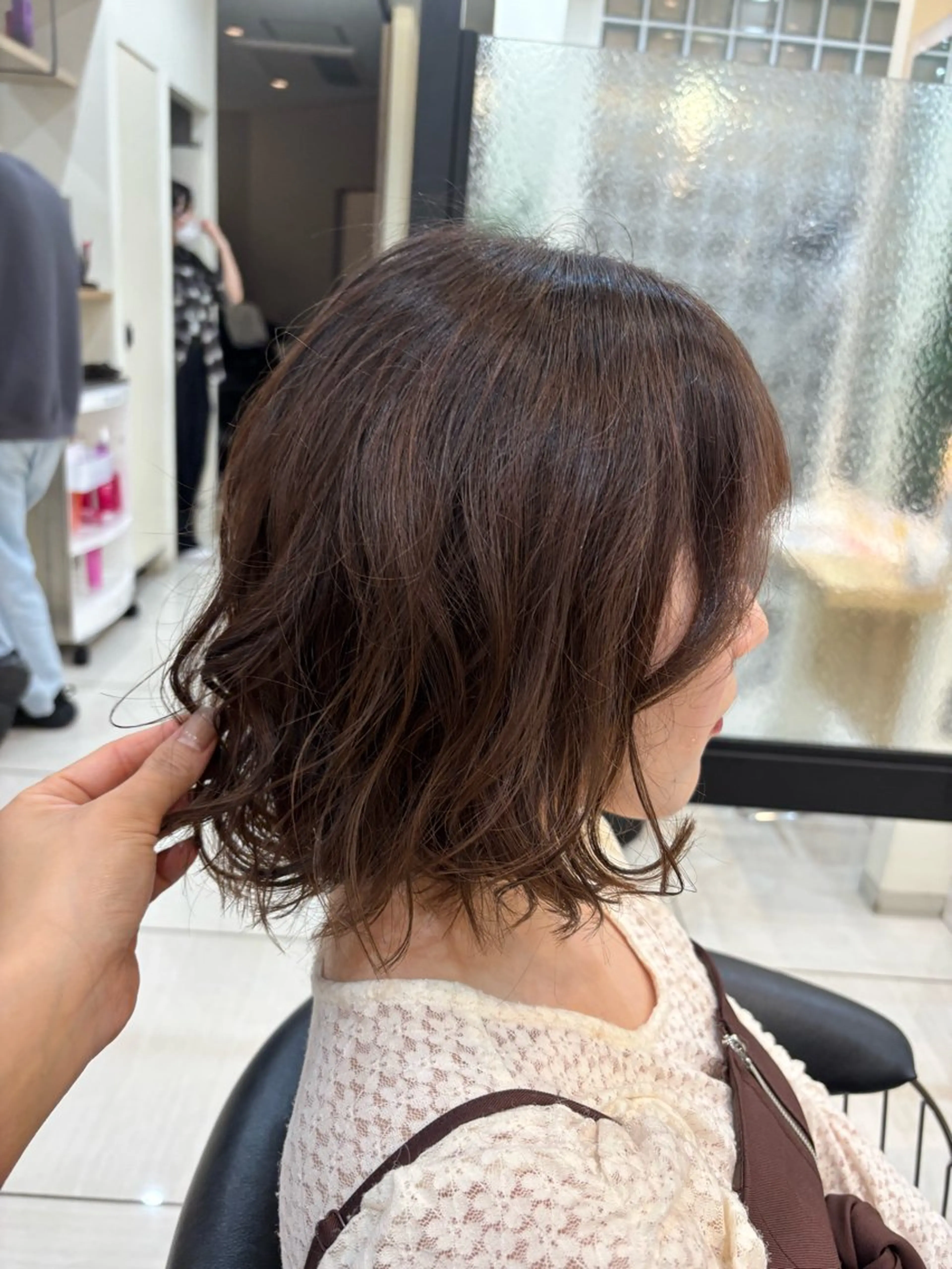ミディアム カラー ミディアムパーマ ブラウンカラー ボブ 髪質改善 トリートメント カット ヘアカラー トリートメント 田野倉NEXT店 美髪ニストのヘアスタイル
