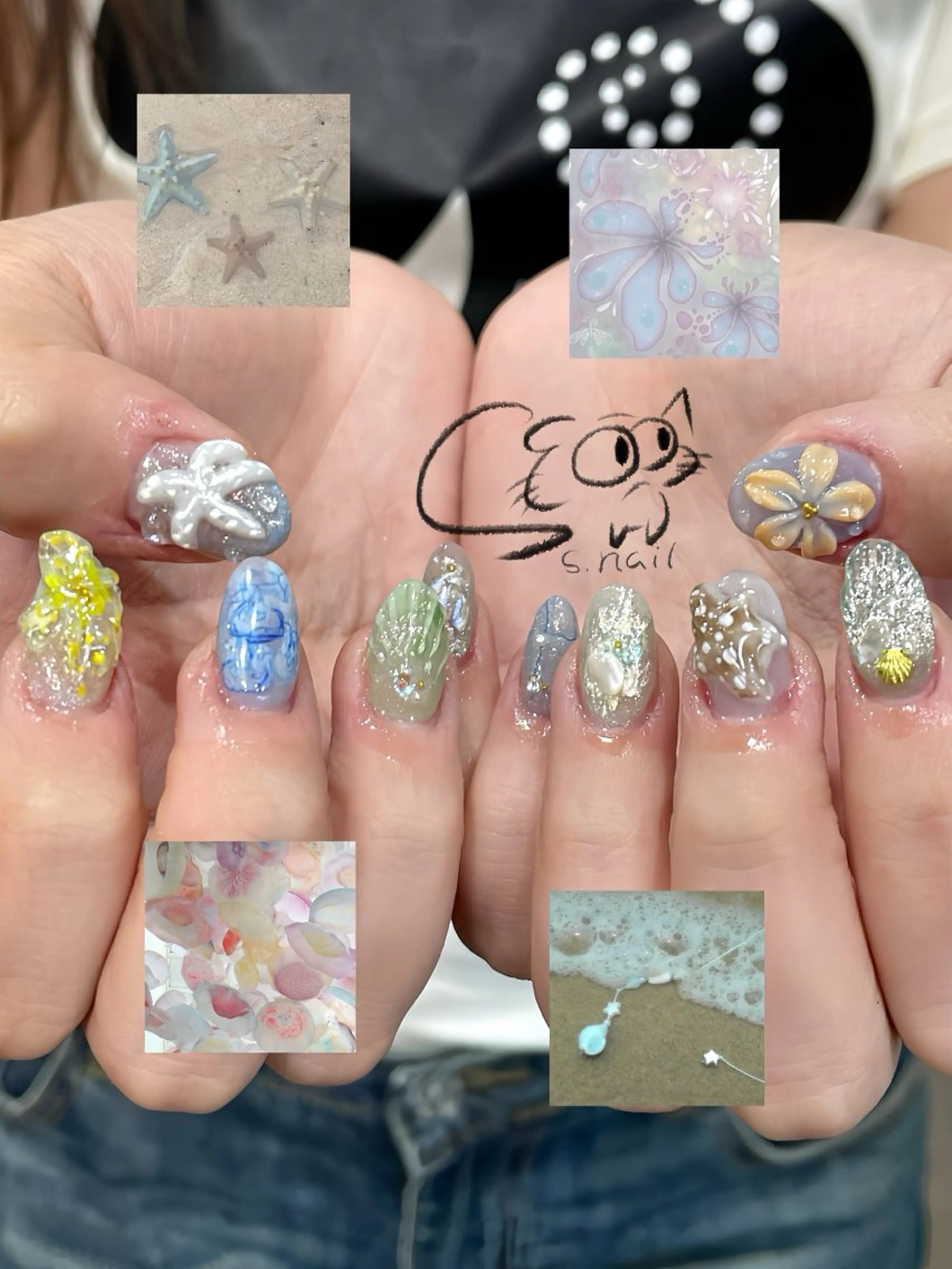 ネイル フレンチネイル ジェルネイル キラキラネイル ラメ(グリッター) マグネットネイル S.nail _のネイルデザイン