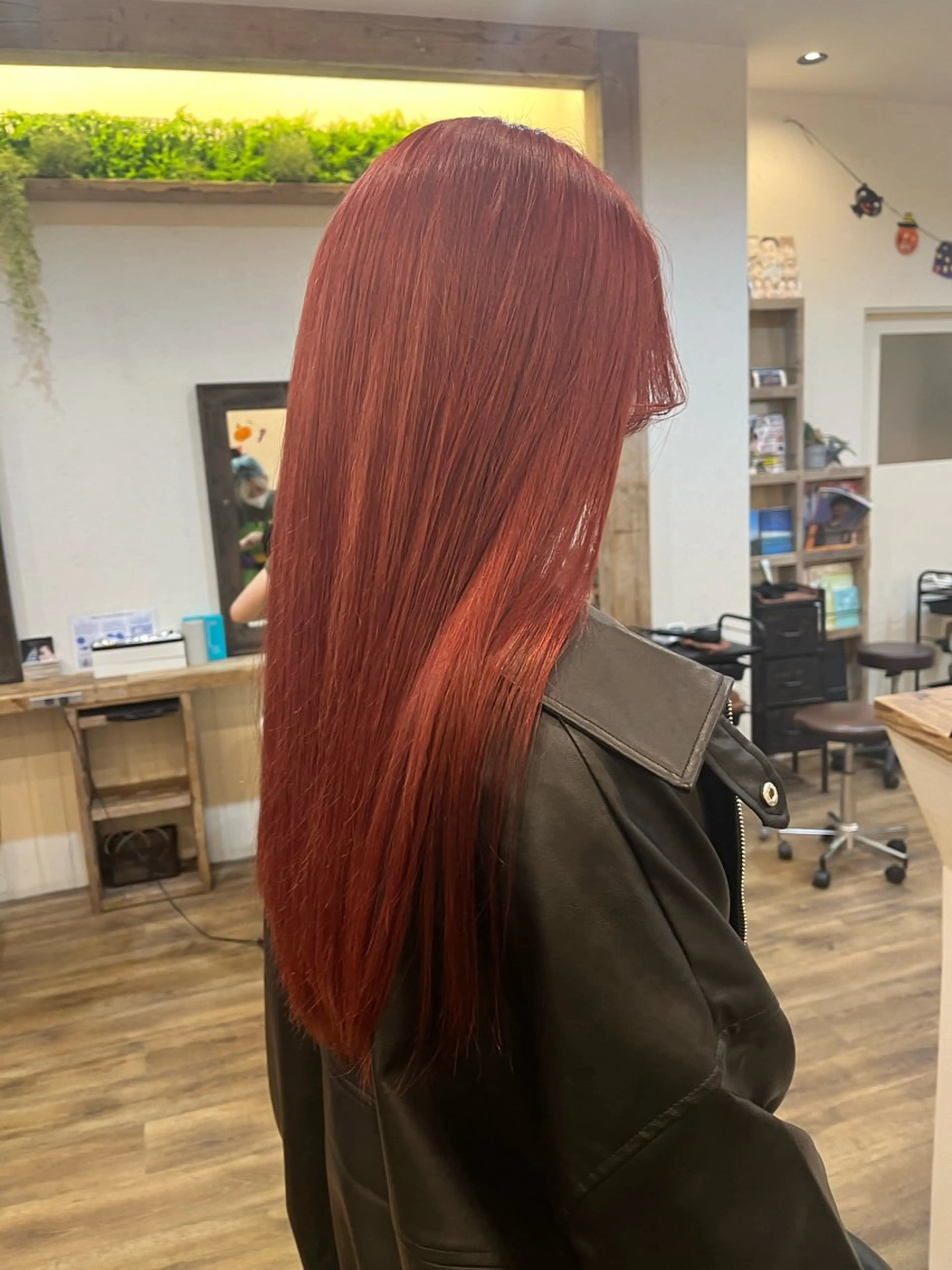 ロング カラー ブリーチ ピンクカラー レッドカラー カット ヘアカラー トリートメント 髪質改善/ハイトーン カラー/久保田彰のヘアスタイル