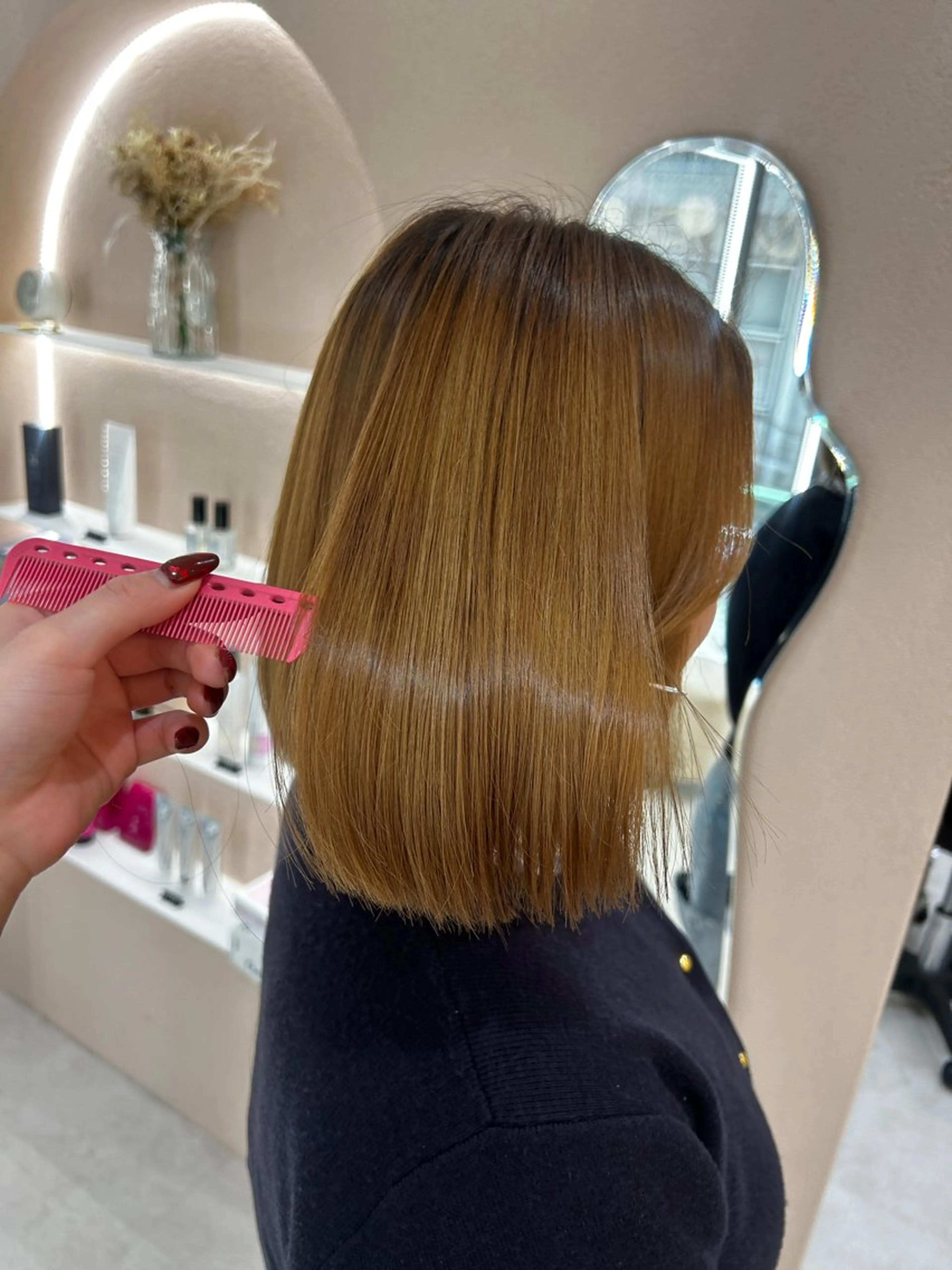 ミディアム カラー カット 縮毛矯正 🫧赤み消し*艶髪 nanami🫧のヘアスタイル