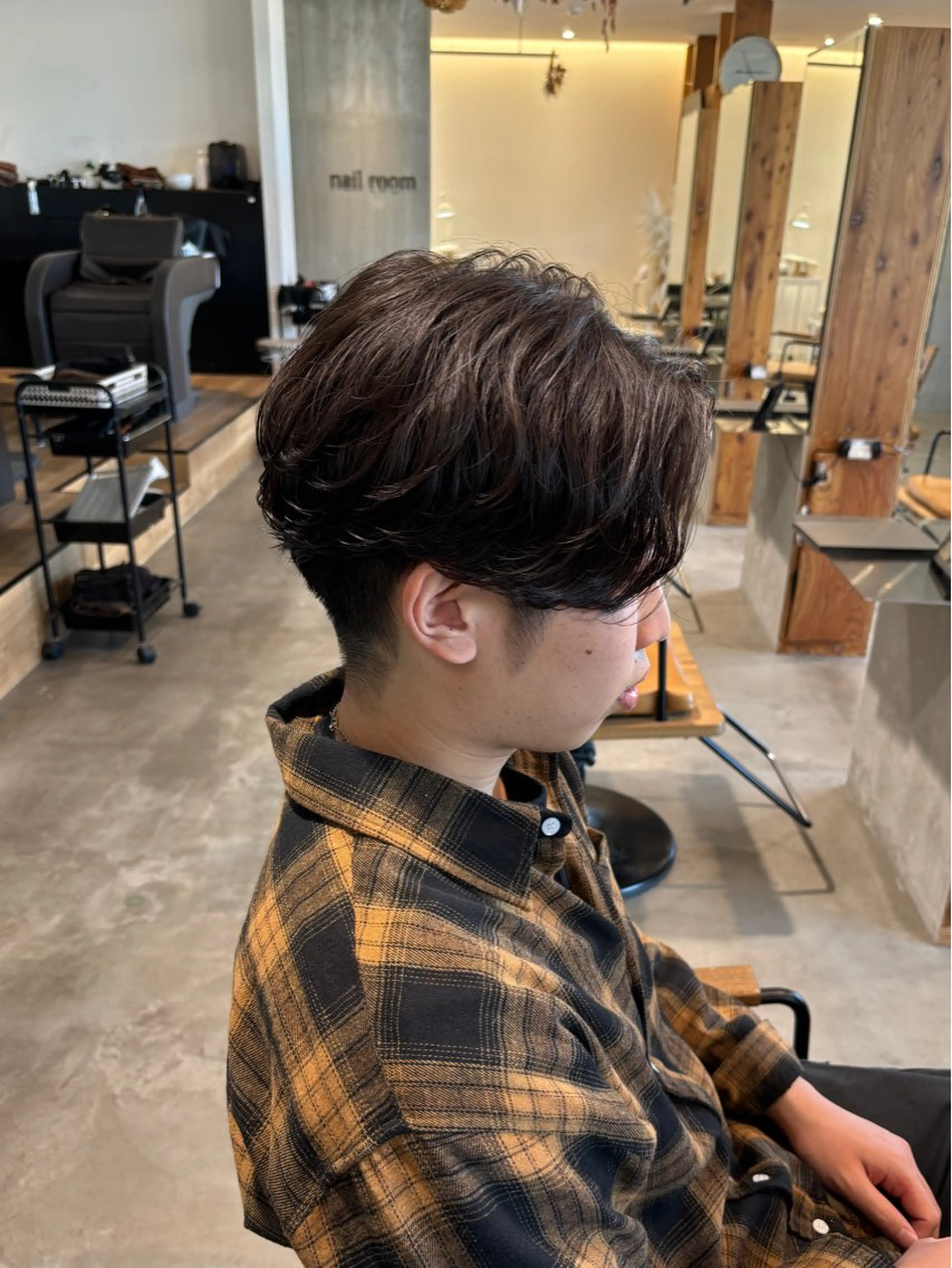 パーマ メンズ フェザーパーマ メンズパーマ 小木曽 里華のヘアスタイル