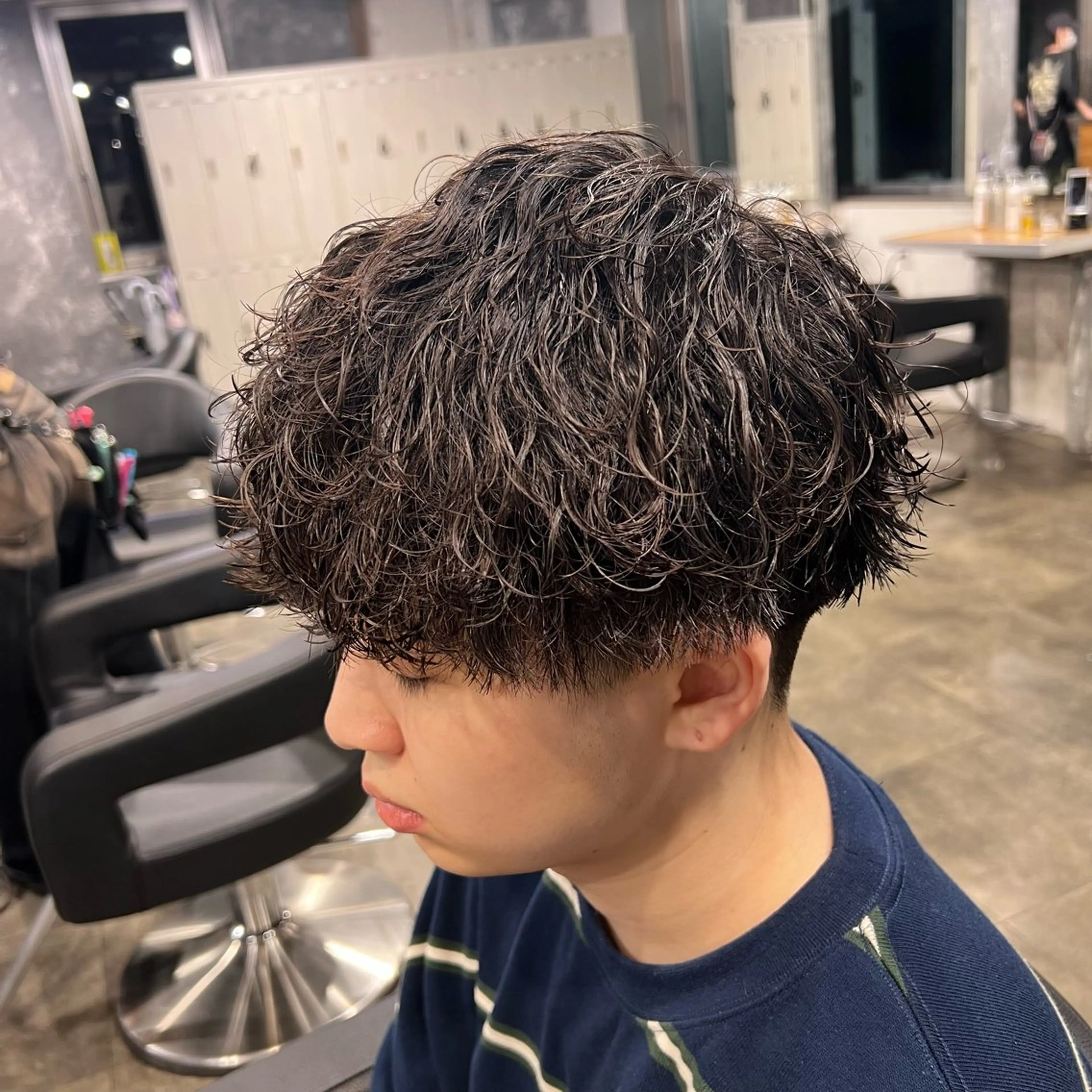 ショート パーマ ヘアアレンジ メンズ キッズ アップバング センターパート マッシュウルフ マッシュ メンズパーマ 🥣大人っぽ韓国 スタイル🥣アヤノのヘアスタイル