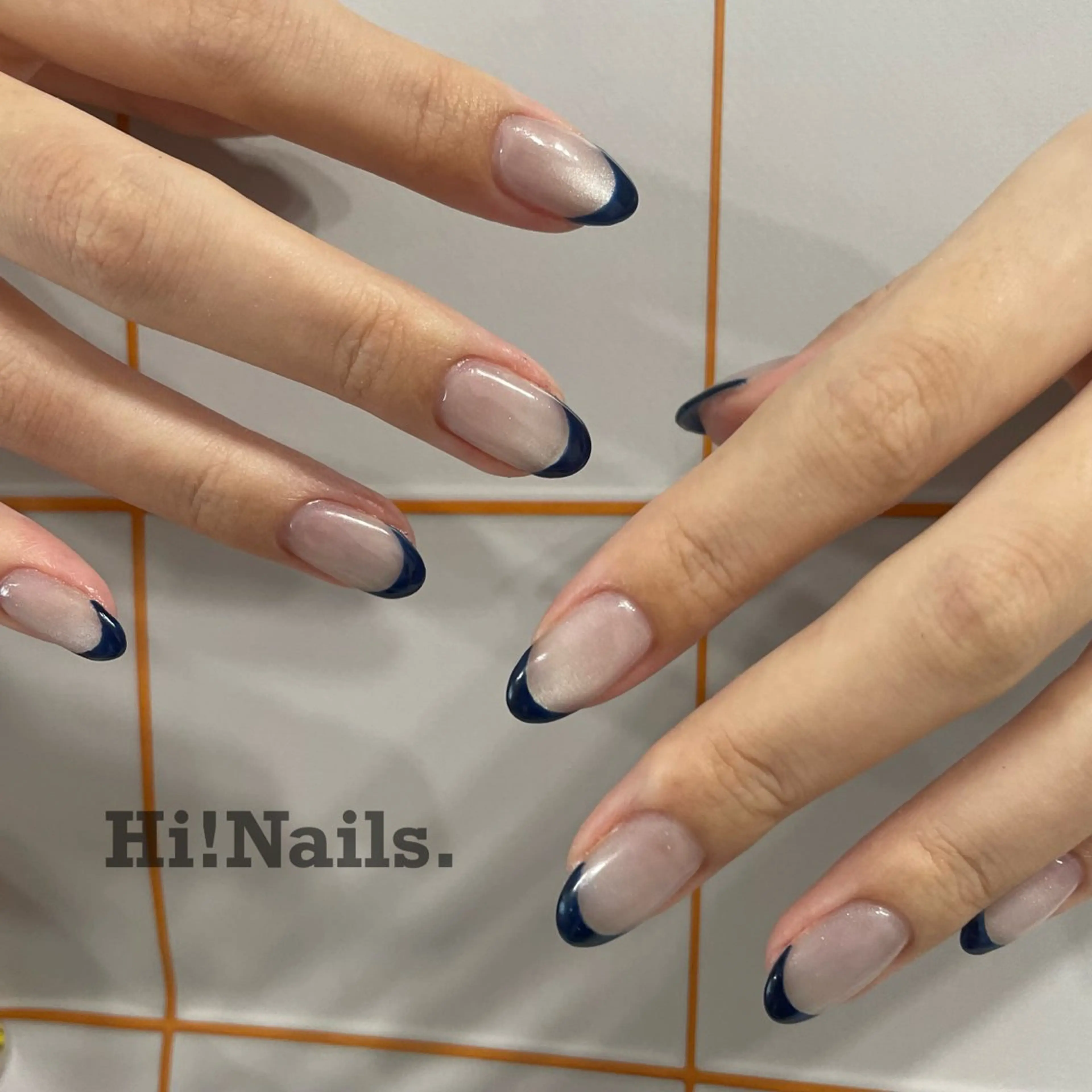 ネイル フレンチネイル マグネットネイル マグネットフレンチ Hi!Nails /Shizuka☺︎のネイルデザイン