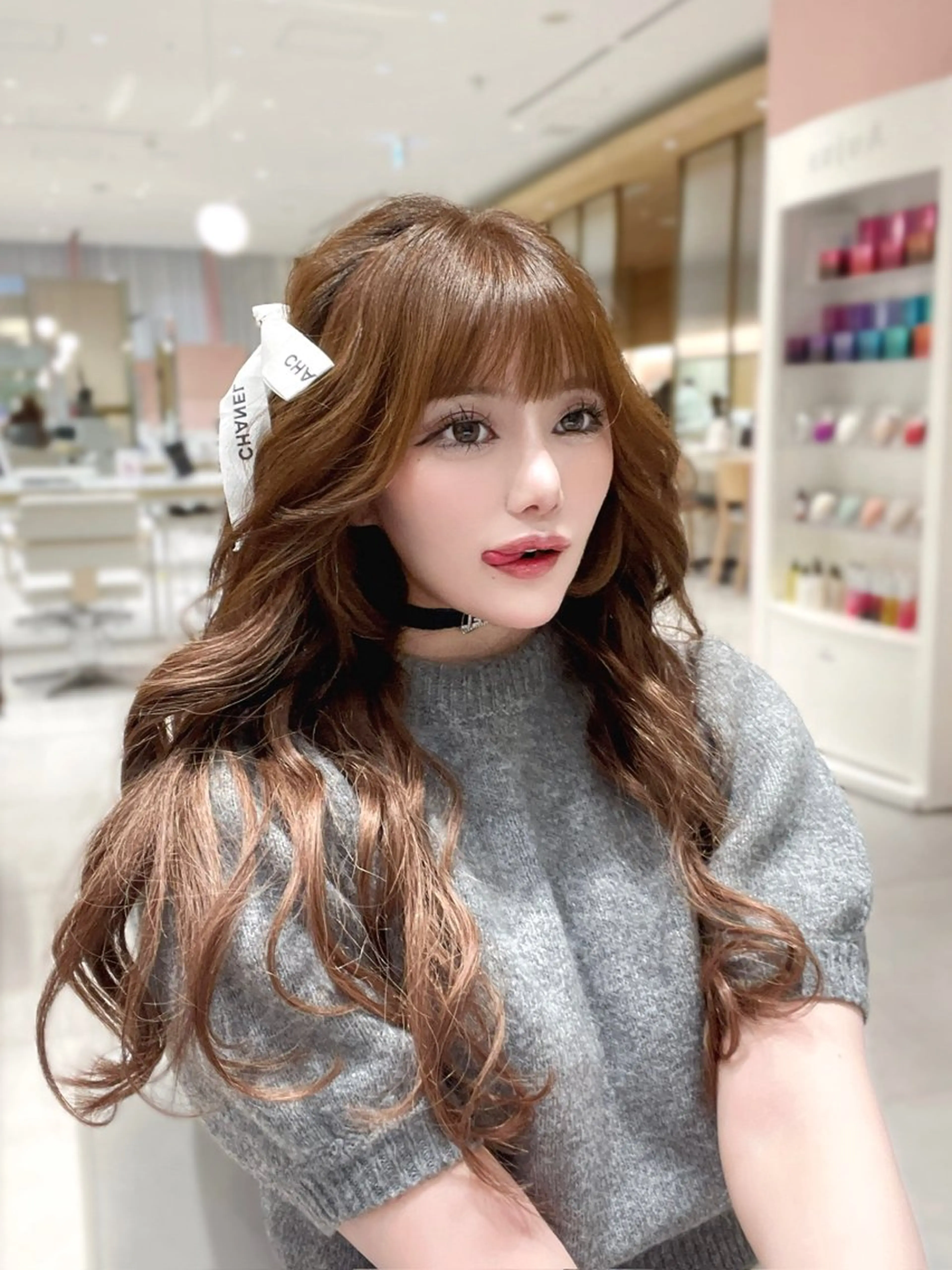ロング カラー ブラウンカラー ナチュラルブラウン カット ヘアカラー トリートメント ヘッドスパ ヘアセット 韓国ヘア/レイヤー/ 顔まわり/りょーとのヘアスタイル