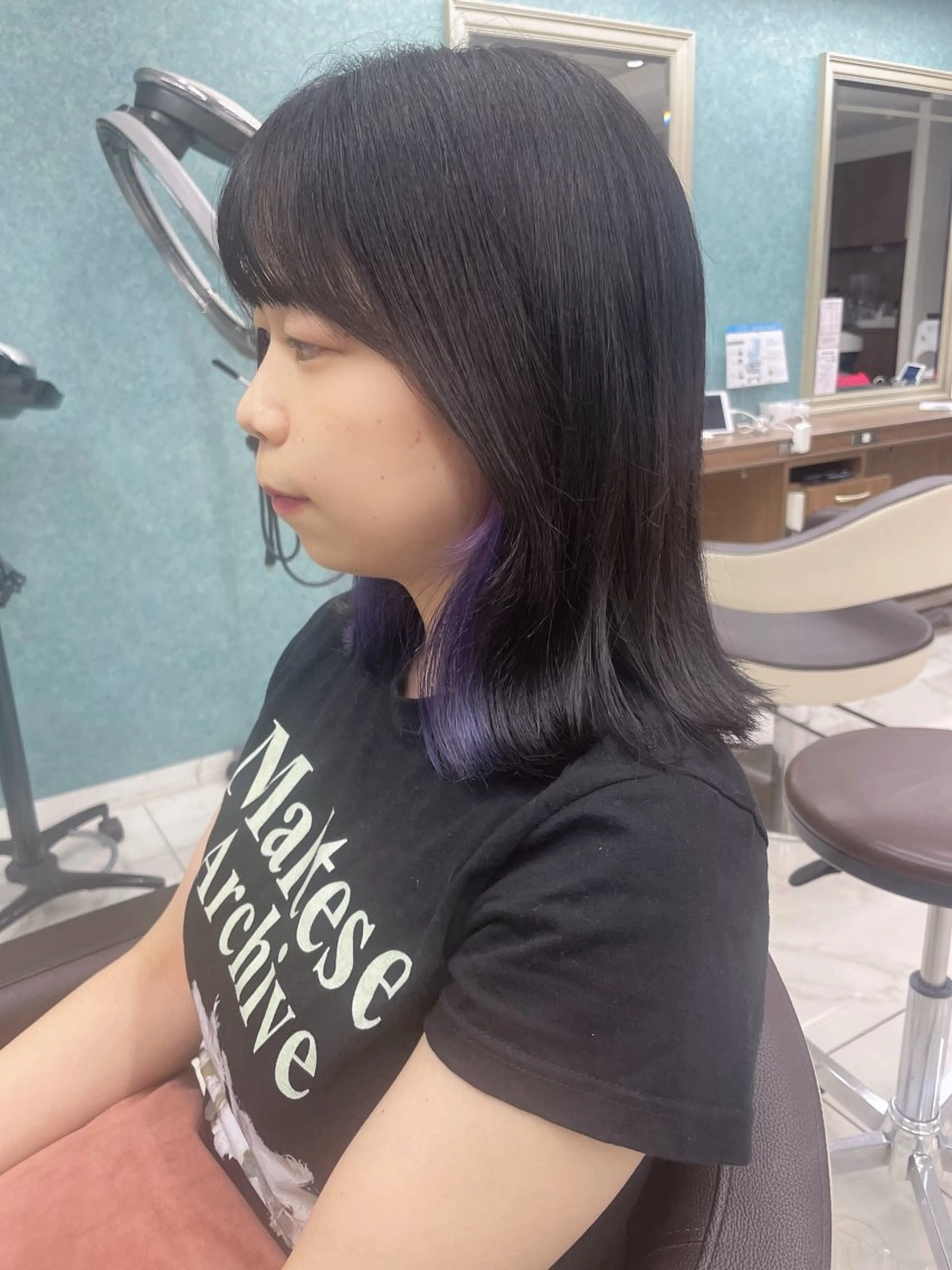 ミディアム カラー ブリーチ ラベンダーカラー ヘアカラー 福島成美/髪質改善 縮毛矯正/カラーのヘアスタイル