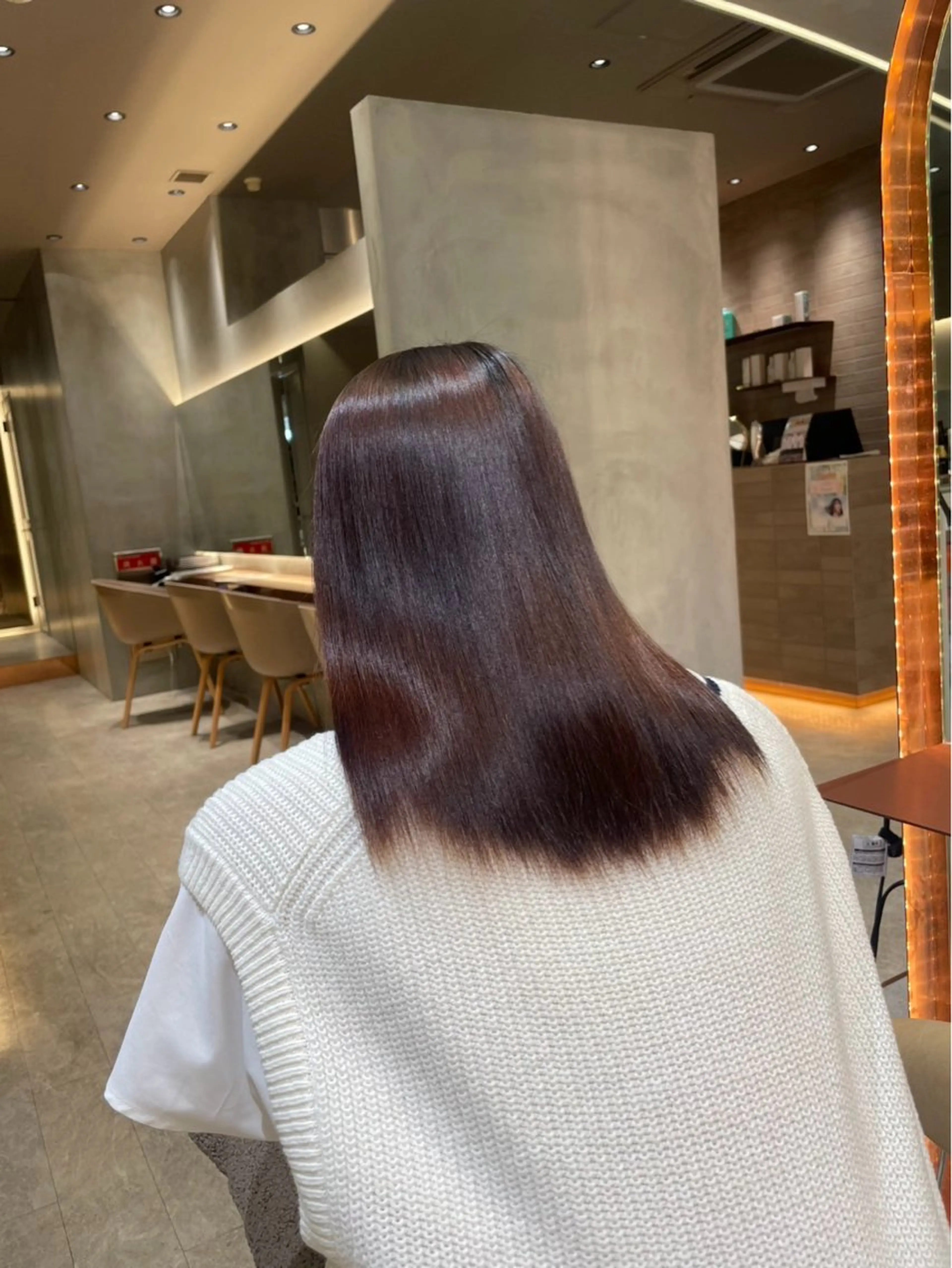 ロング 縮毛矯正 🇰🇷韓国レイヤー 韓国風ボブのヘアスタイル