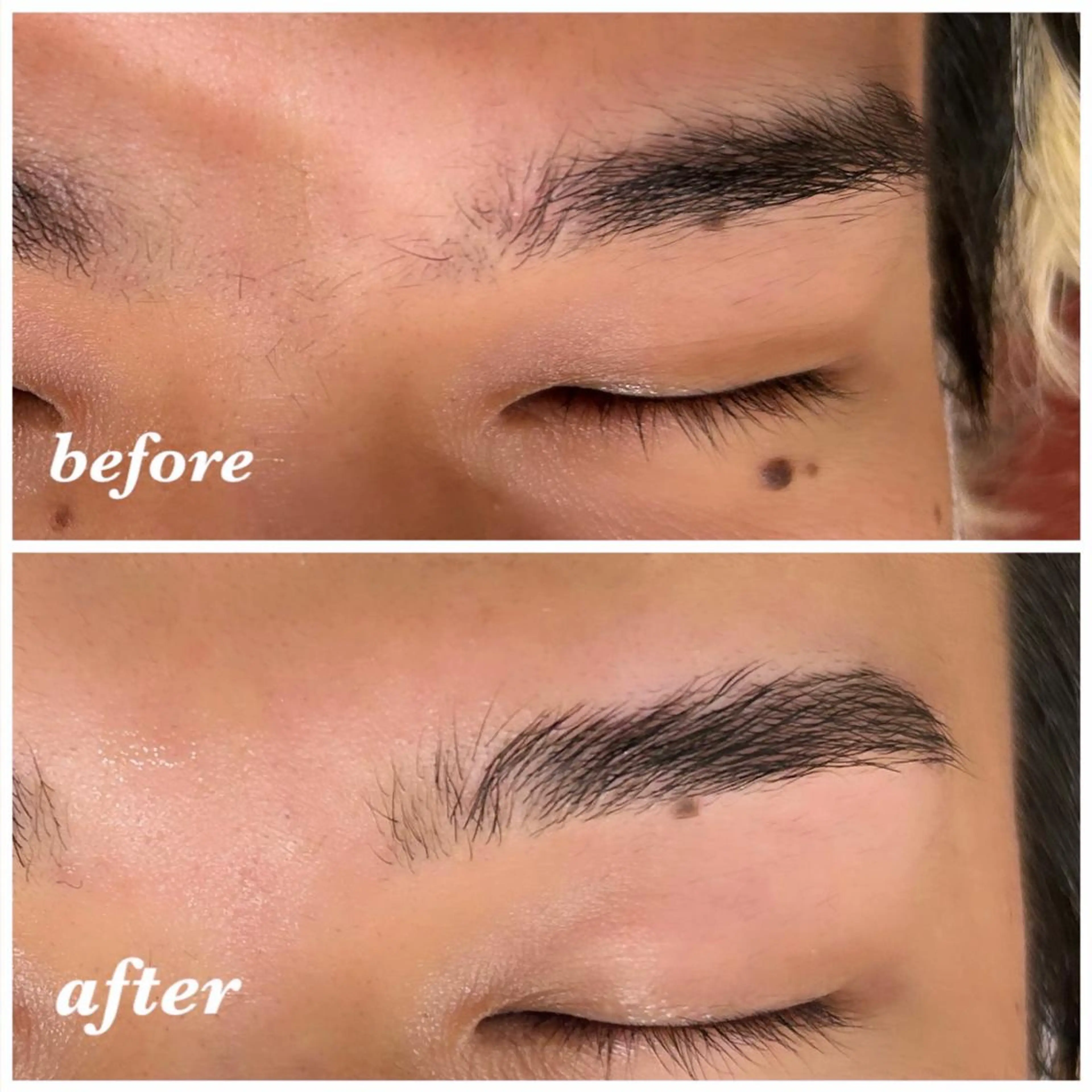 メンズ アイブロウ 曲がる縮毛矯正 LIBER 　岩名のヘアスタイル