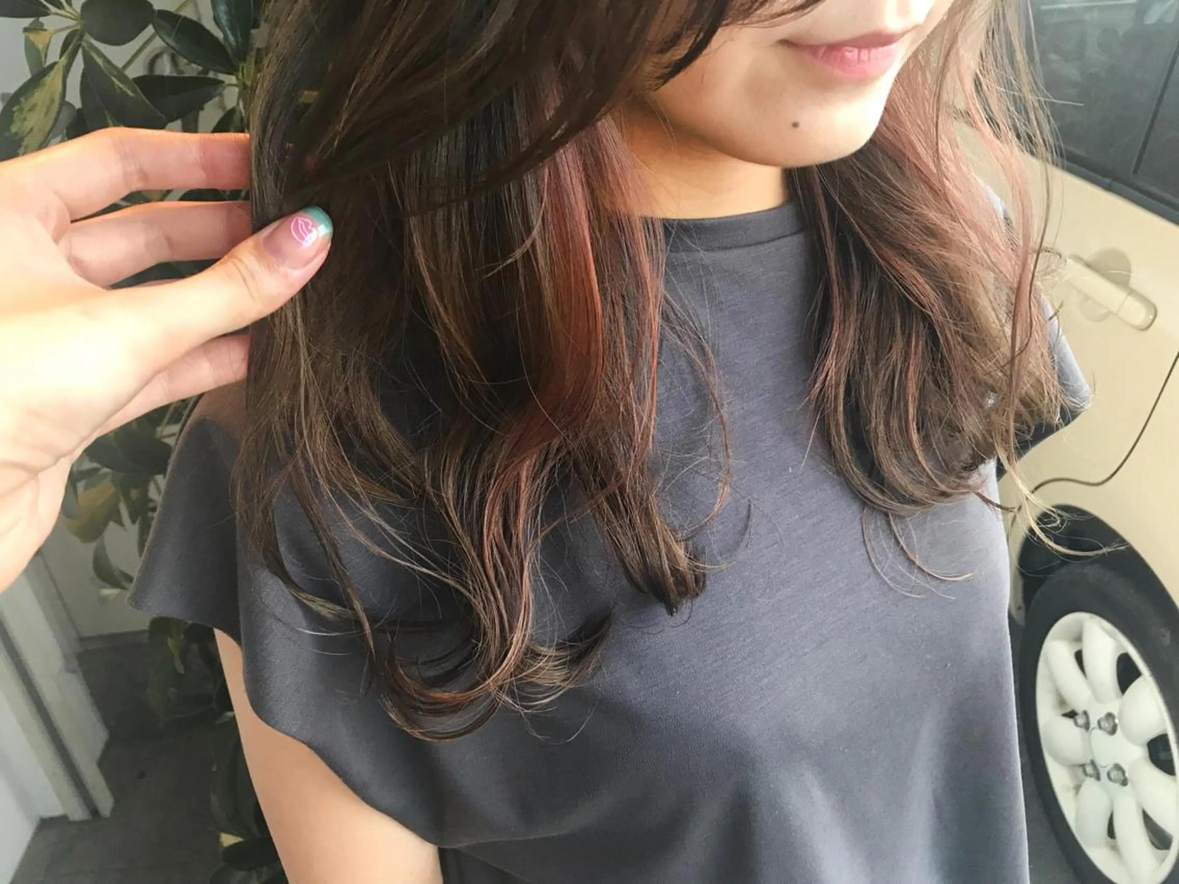 セミロング カラー インナーカラー 吉田 早織のヘアスタイル