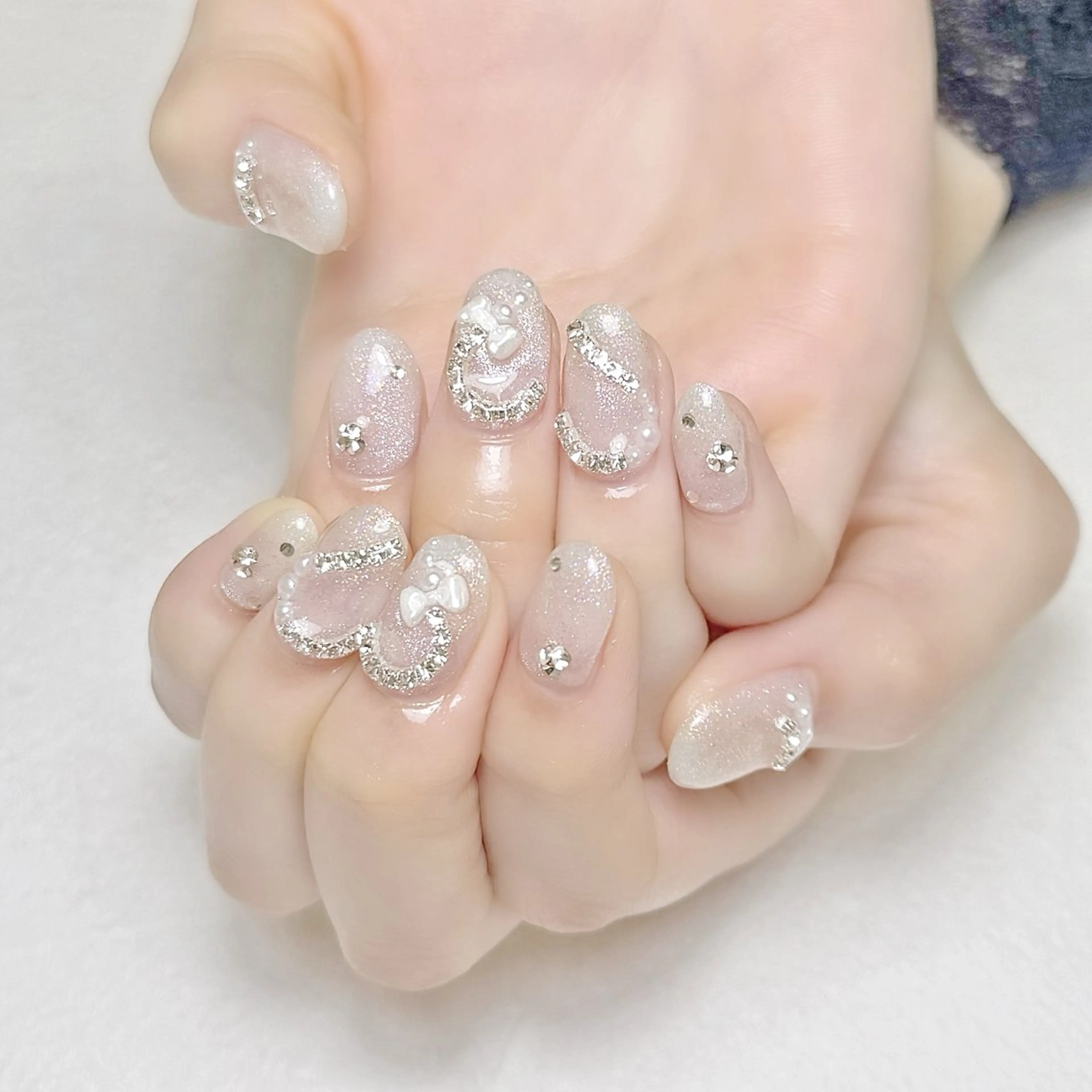 ネイル ハート ラメ(グリッター) マグネットネイル 冬ネイル rouse nail RISATOのネイルデザイン